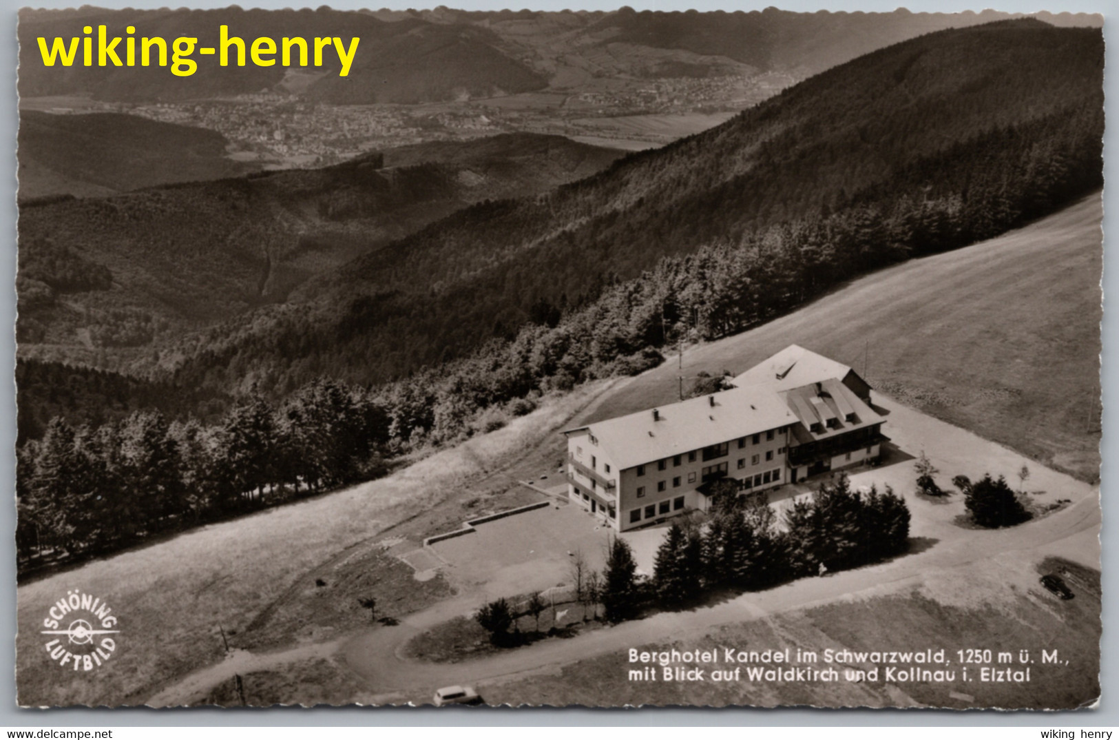 Waldkirch Kollnau - S/w Berghotel Kandel Mit Blick Auf Waldkirch Und Kollnau Im Elztal 1 - Waldkirch