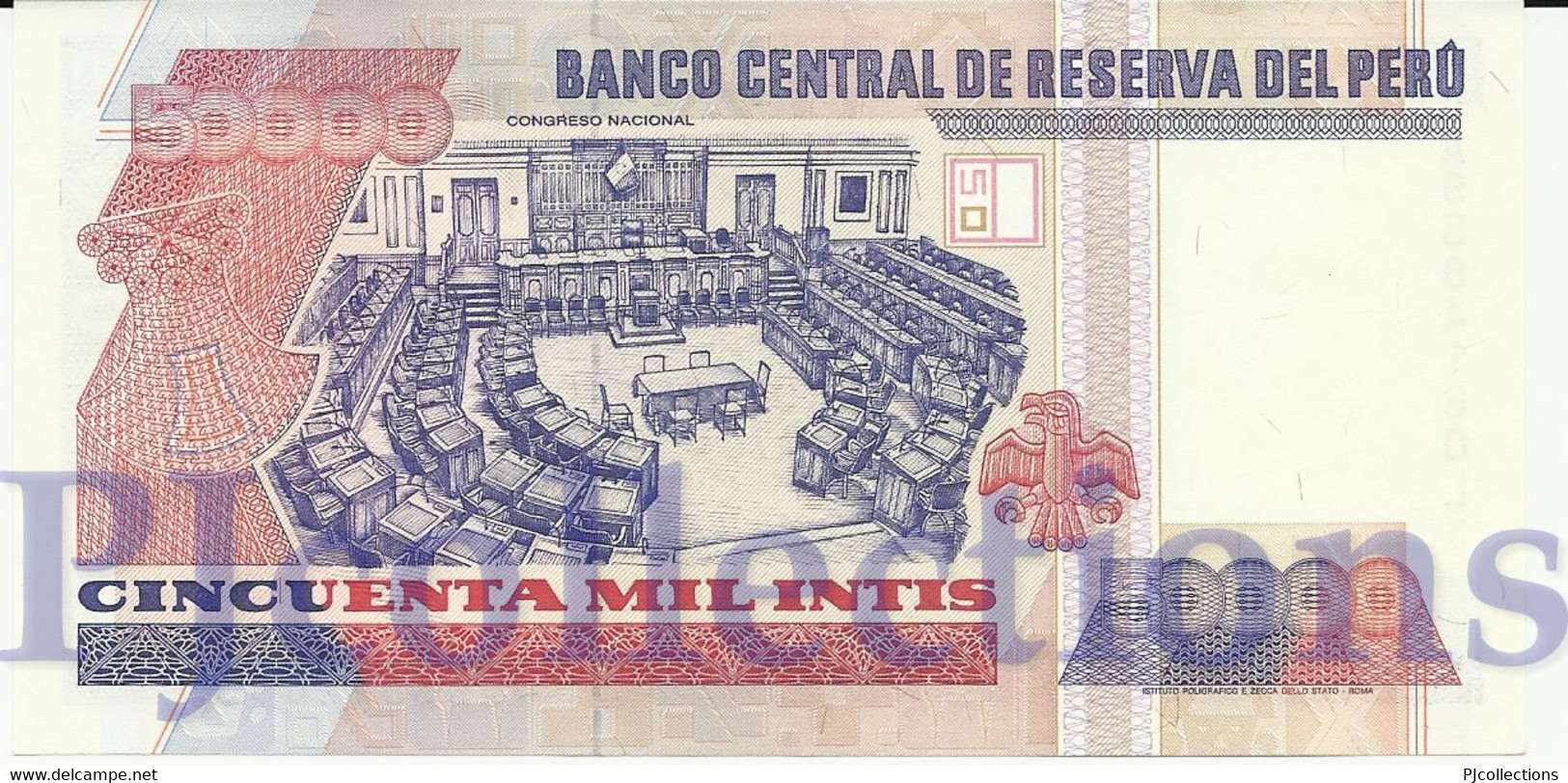 PERU' 50000 INTIS 1988 PICK 142 UNC - Pérou