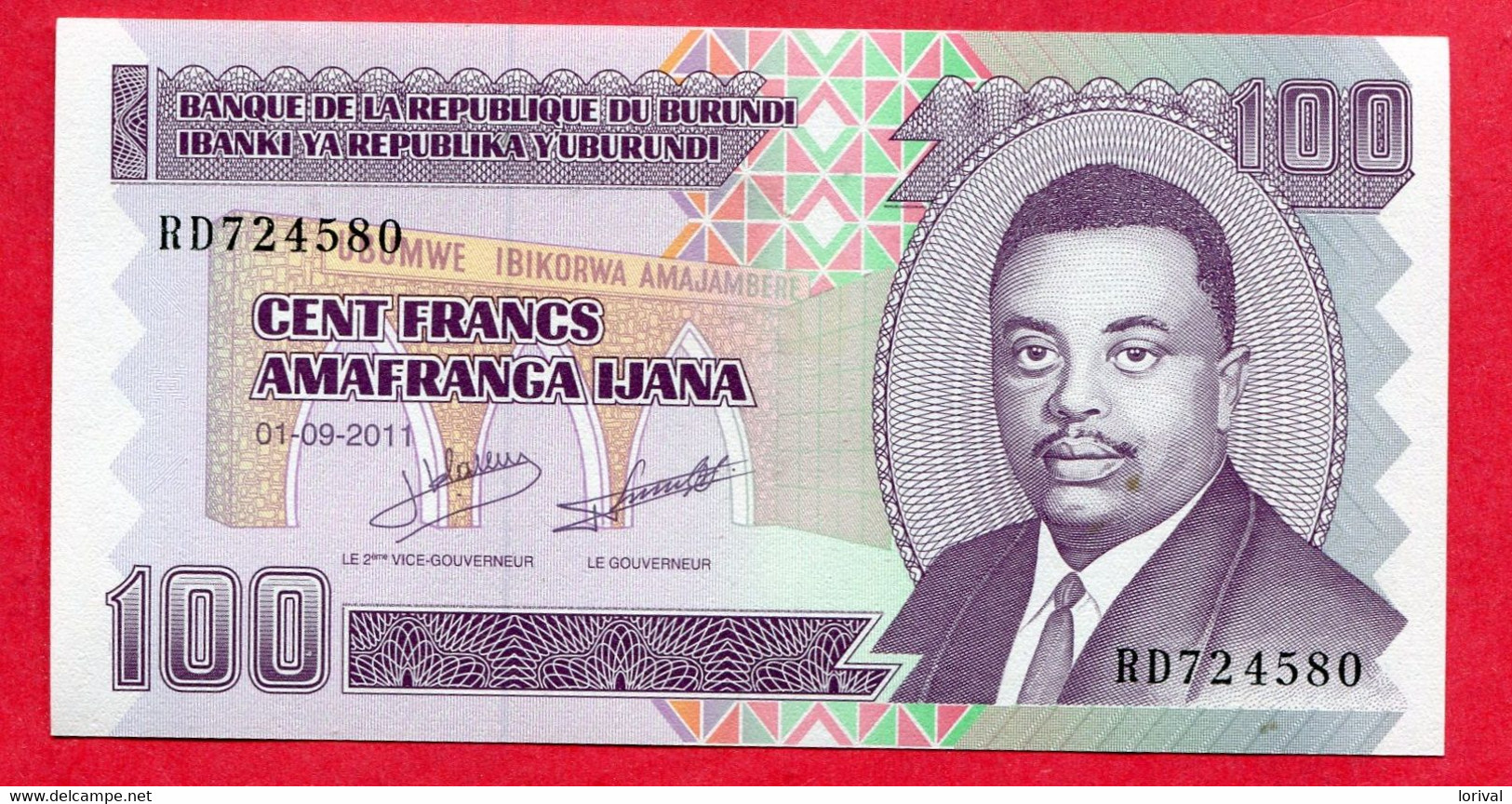 Buruni 100 Franc Neuf 5 Euros - Burundi