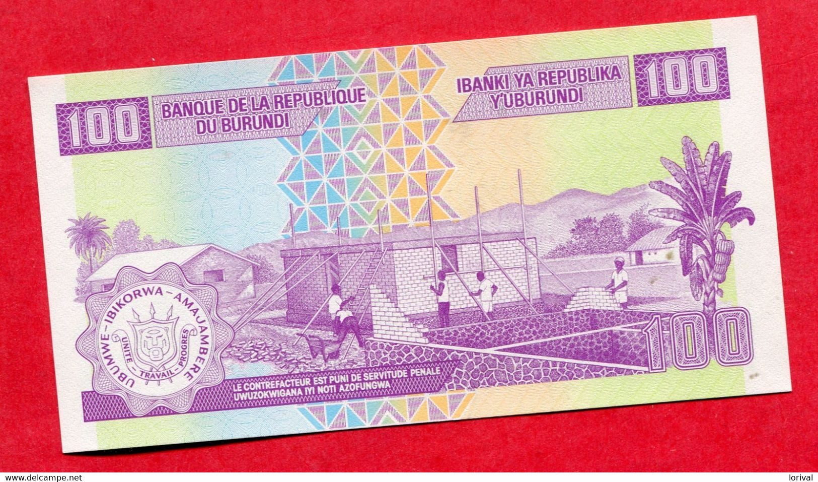 Buruni 100 Franc Neuf 5 Euros - Burundi