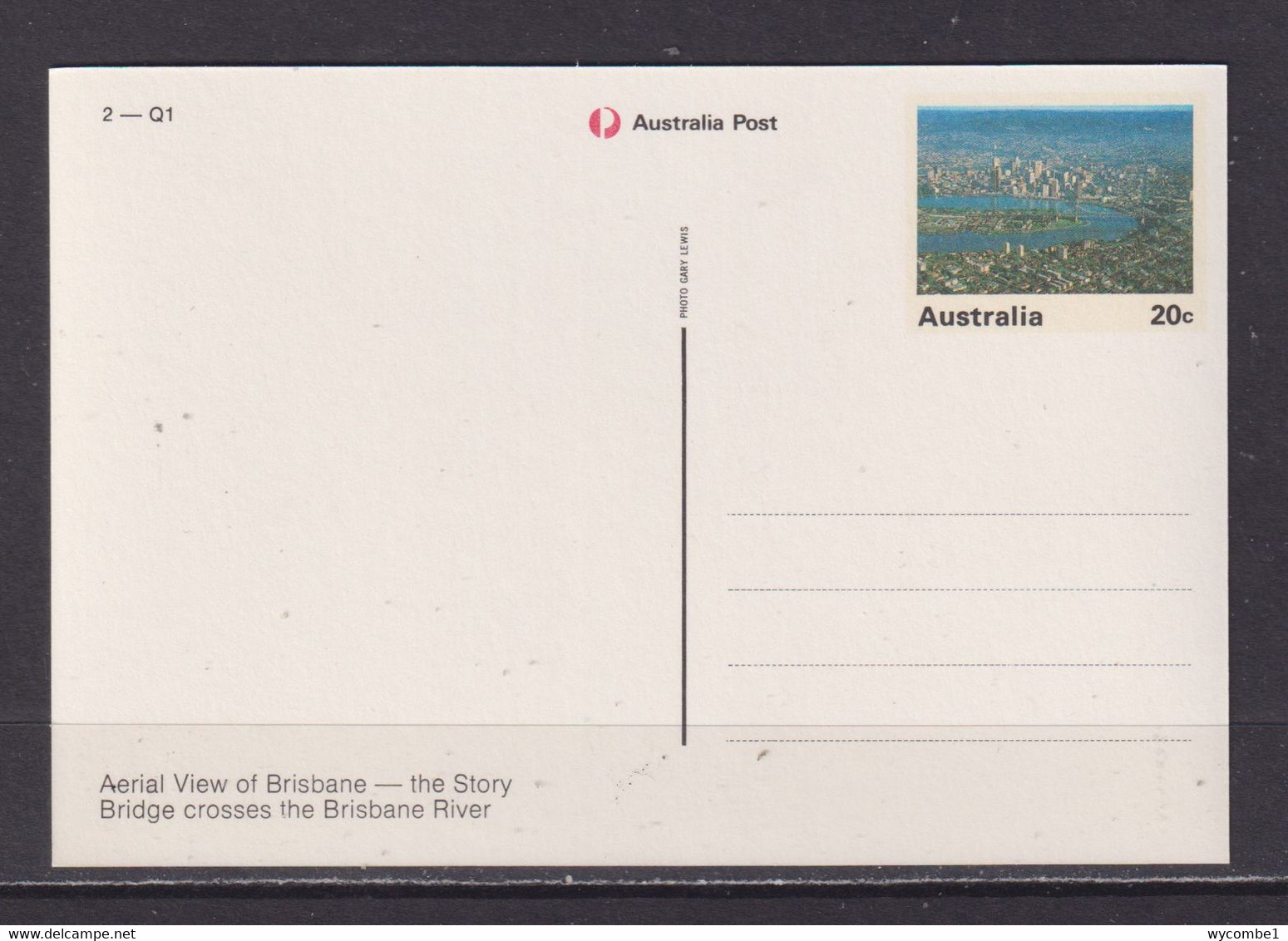 AUSTRALIA - Brisbane Aerial View Unused Prepaid Postage Postcard As Scans - Brisbane