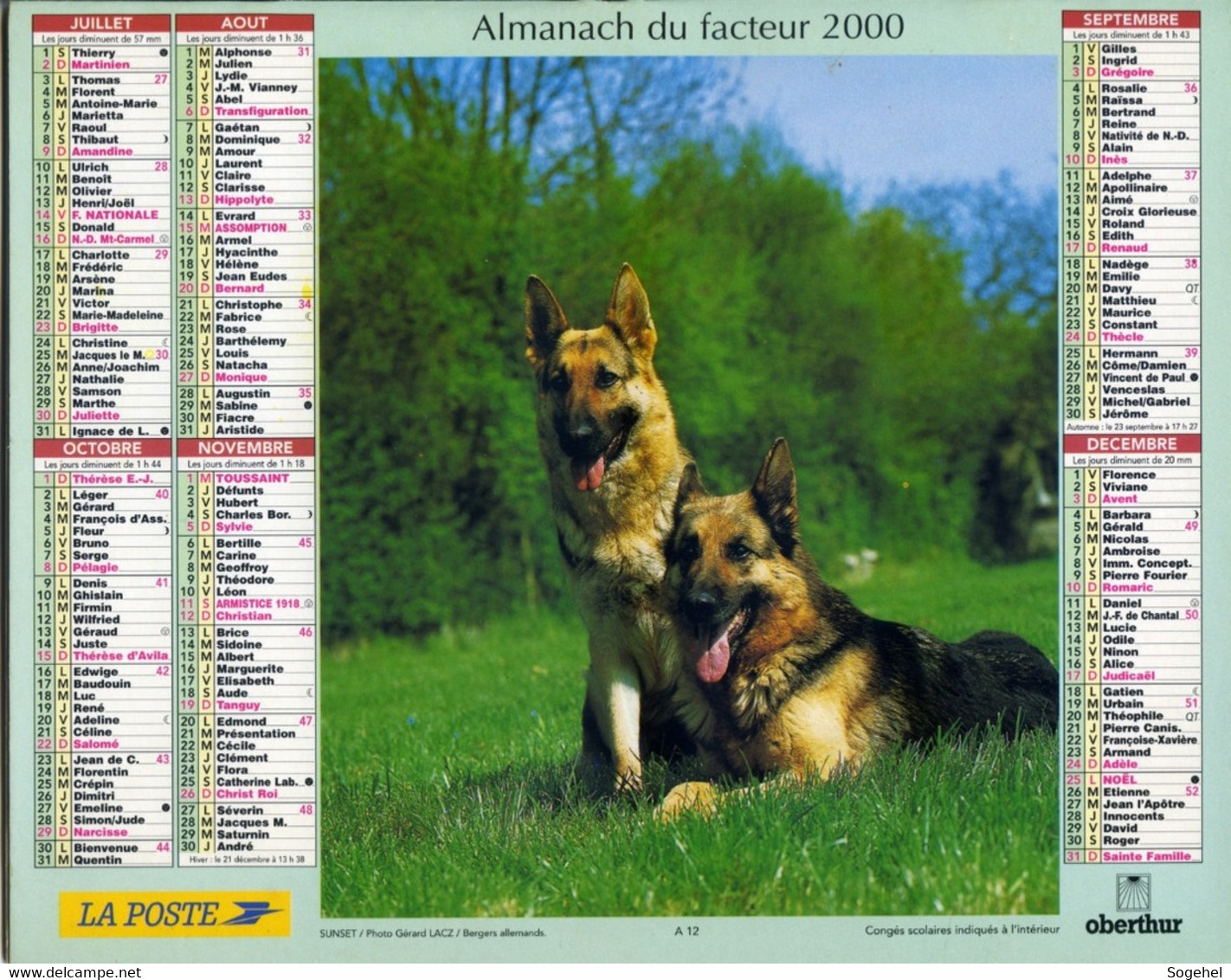 Almanach PTT - Oberthur - Yvelines - 2000 - Grand Format : 1991-00