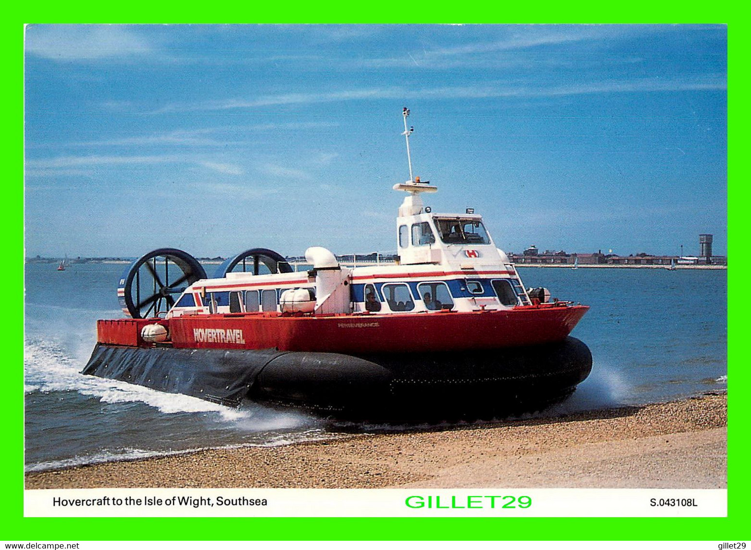 BATEAU, SHIP, AÉROGLISSEURS - HOVERCRAFT TO THE ISLE OF WIGHT, SOUTHSEA -  DENNIS PRINT & PUB. - PHOTO BY J. BANKS - - Hovercraft