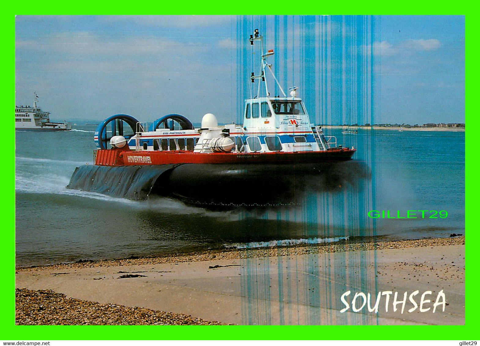 BATEAU, SHIP, AÉROGLISSEURS - " FREEDOM 90 " - ISLE OF WIGHT HOVERCRAFT AT SOUTHSEA - SALMON CAMERACOLOUR - - Aéroglisseurs