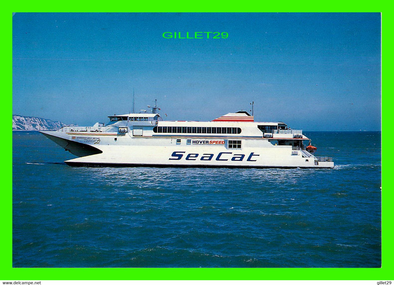 BATEAU, SHIP - AÉROGLISSEUR - " SEA CAT " HOVERSPEED - SALMON CAMERACOLOUR POST CARD - - Hovercraft