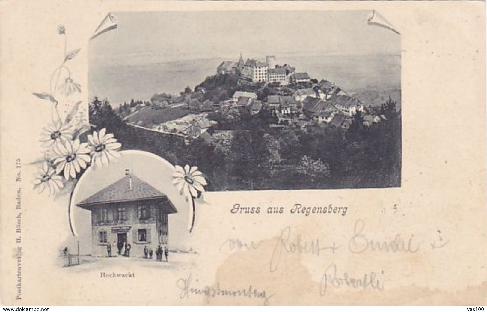 CPA REGENSBERG- VILLAGE PANORAMA, CASTLE, HOCHWACHT RESTAURANT - Regensberg