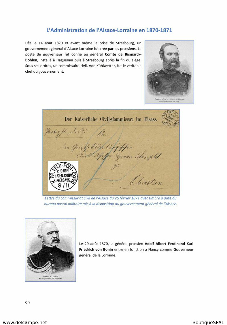 La guerre de 1870-1871 en Alsace-Lorraine à travers l'histoire postale - SPAL édition 2020 - Elsass-Lothringen 1870-1871