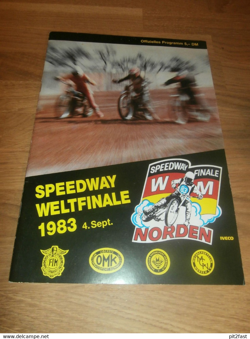 Speedway Norden Weltfinale 4.09.1983  , Programmheft / Programm / Rennprogramm , Program !!! - Motos