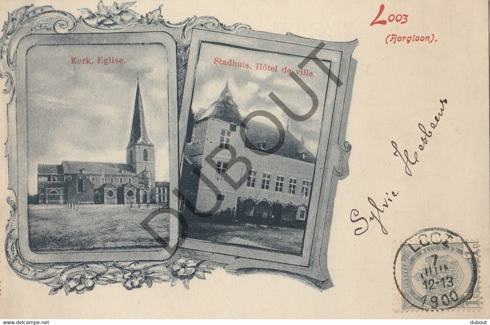 Postkaarte/Carte Postale - LOOZ, Borgloon - Kerk - Stadhuis (C2685) - Borgloon