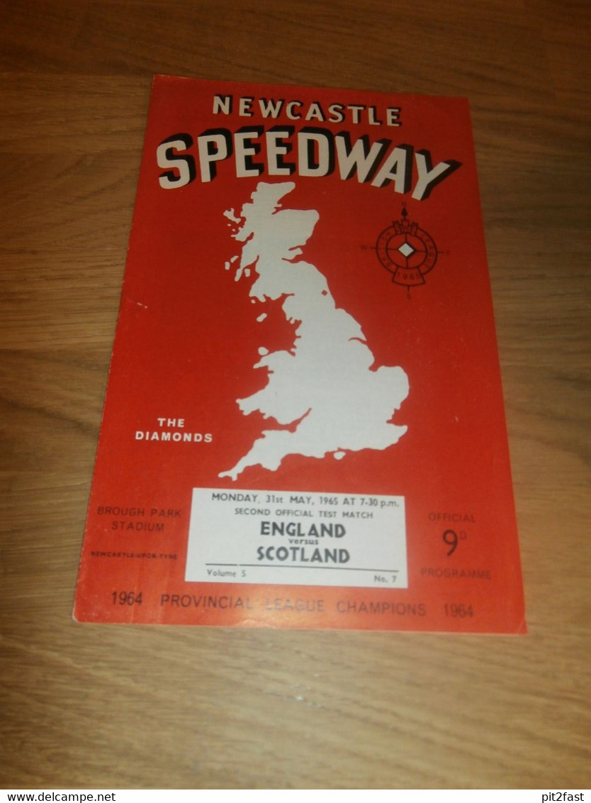 Speedway Newcastle , 31.05.1965 , Programmheft / Programm / Rennprogramm , Program !!! - Motos
