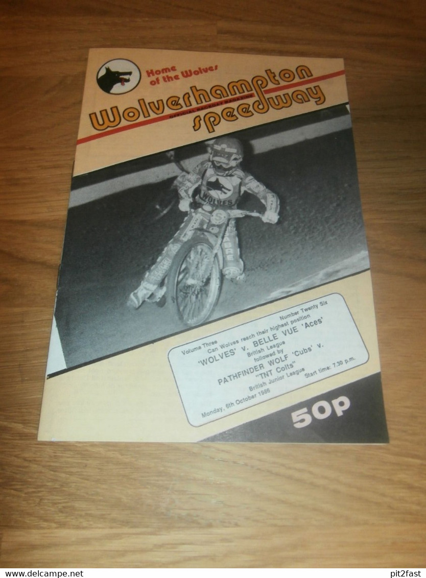 Speedway Wolverhampton , 6.10.1986 , Programmheft / Programm / Rennprogramm , Program !!! - Motos
