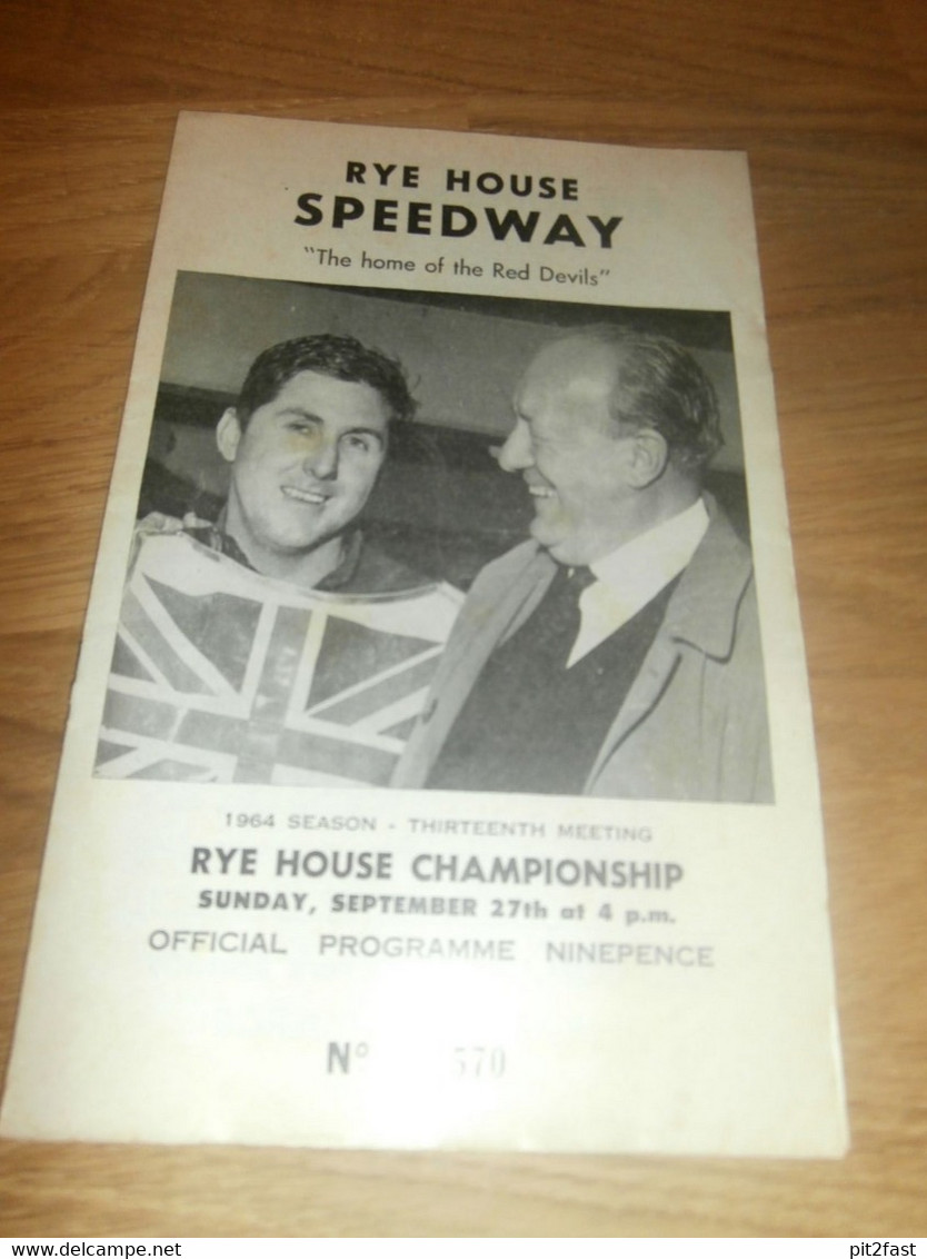 Speedway Rye House , 27.09.1964 , Programmheft / Programm / Rennprogramm , Program !!! - Motos