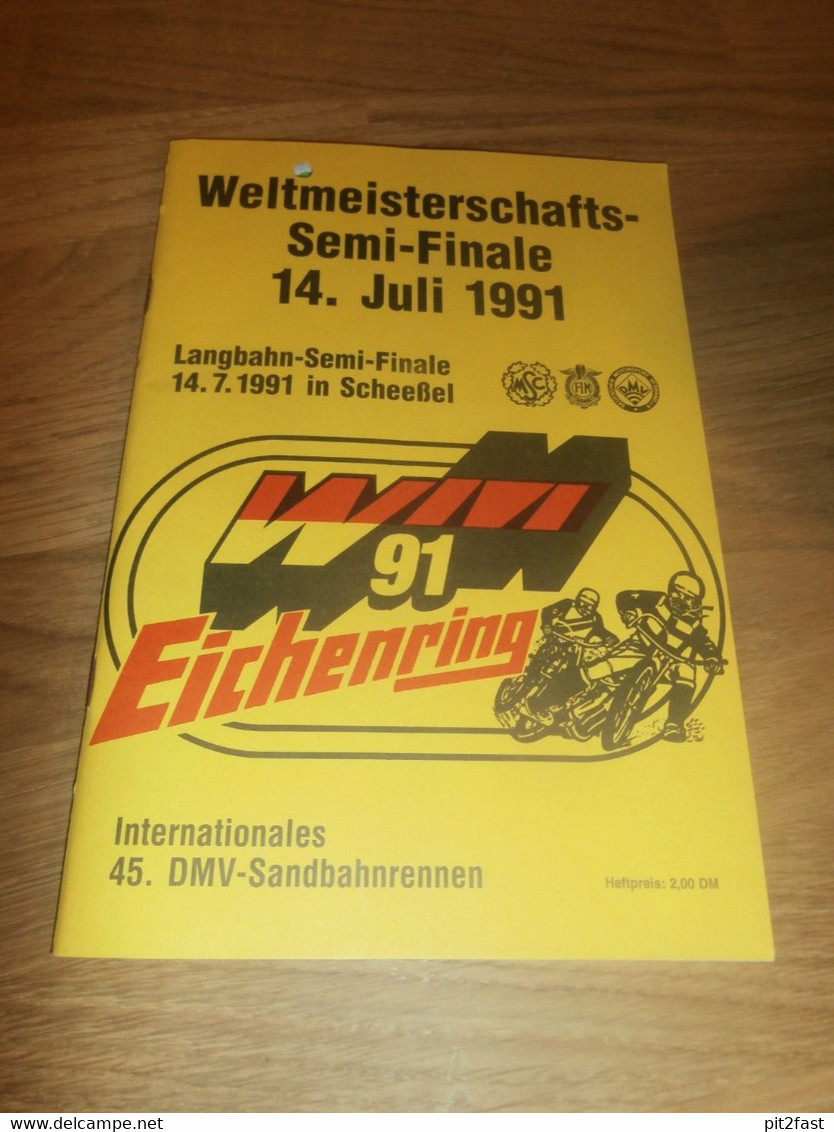 Langbahn WM Scheeßel , 14.07.1991 , Speedway , Programmheft / Programm / Rennprogramm , Program !!! - Motos