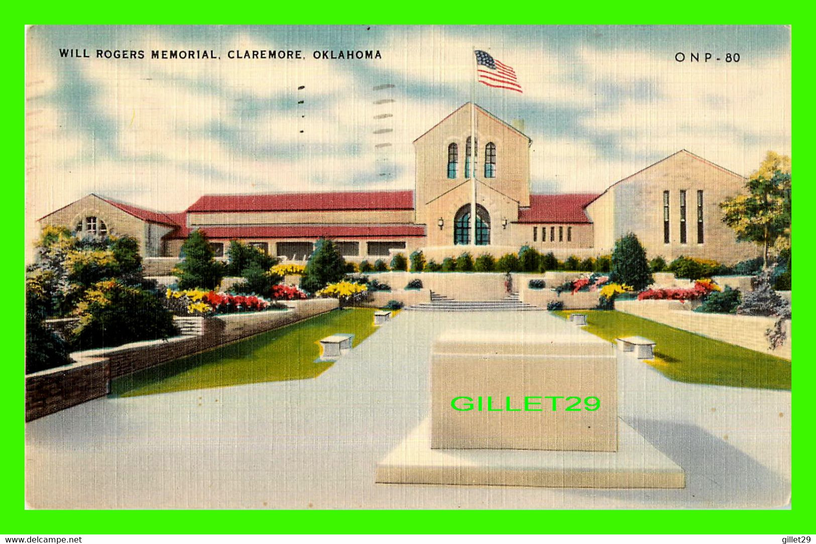 CLAREMORE, OK - WILL ROGERS MEMORIAL - TRAVEL IN 1950 - OKLAHOMA NEWS CO - ONP - - Sonstige & Ohne Zuordnung