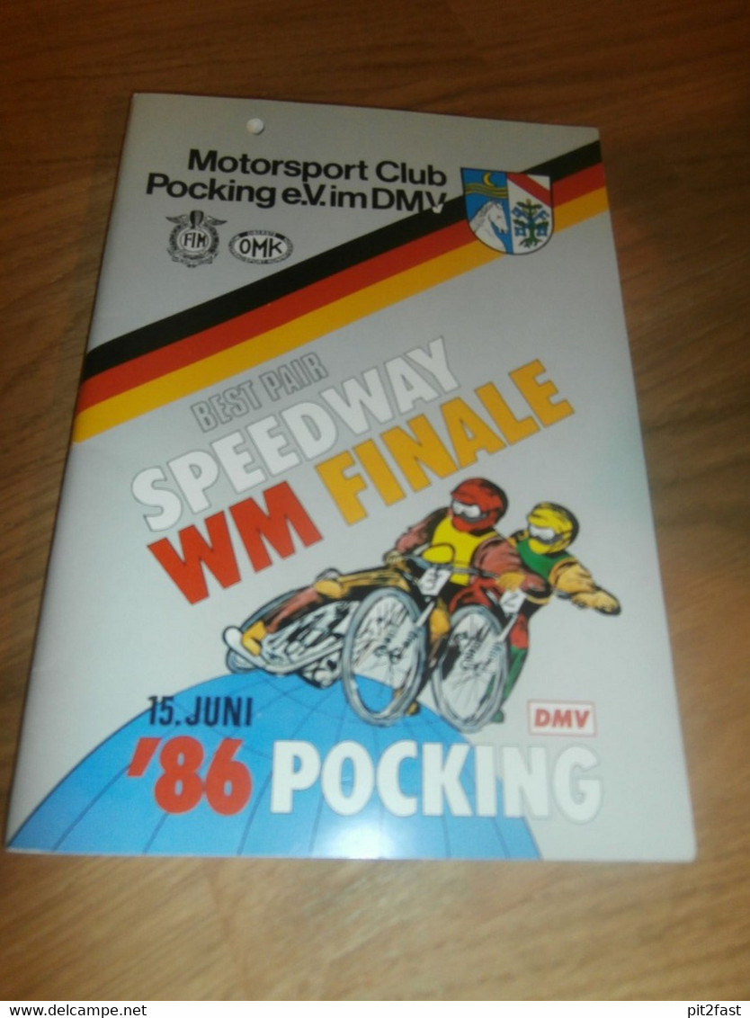 Speedway WM Finale Pocking , 15.6.1986 , Programmheft / Programm / Rennprogramm , Program !!! - Motos