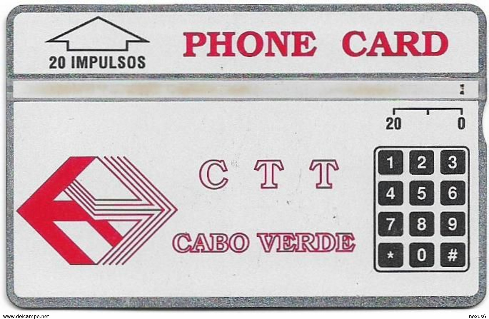 Cabo Verde - CTT Cabo Verde - L&G - Red Logo - 210F - 10.1992, 20Units, 54.000ex, Used - Kaapverdische Eilanden