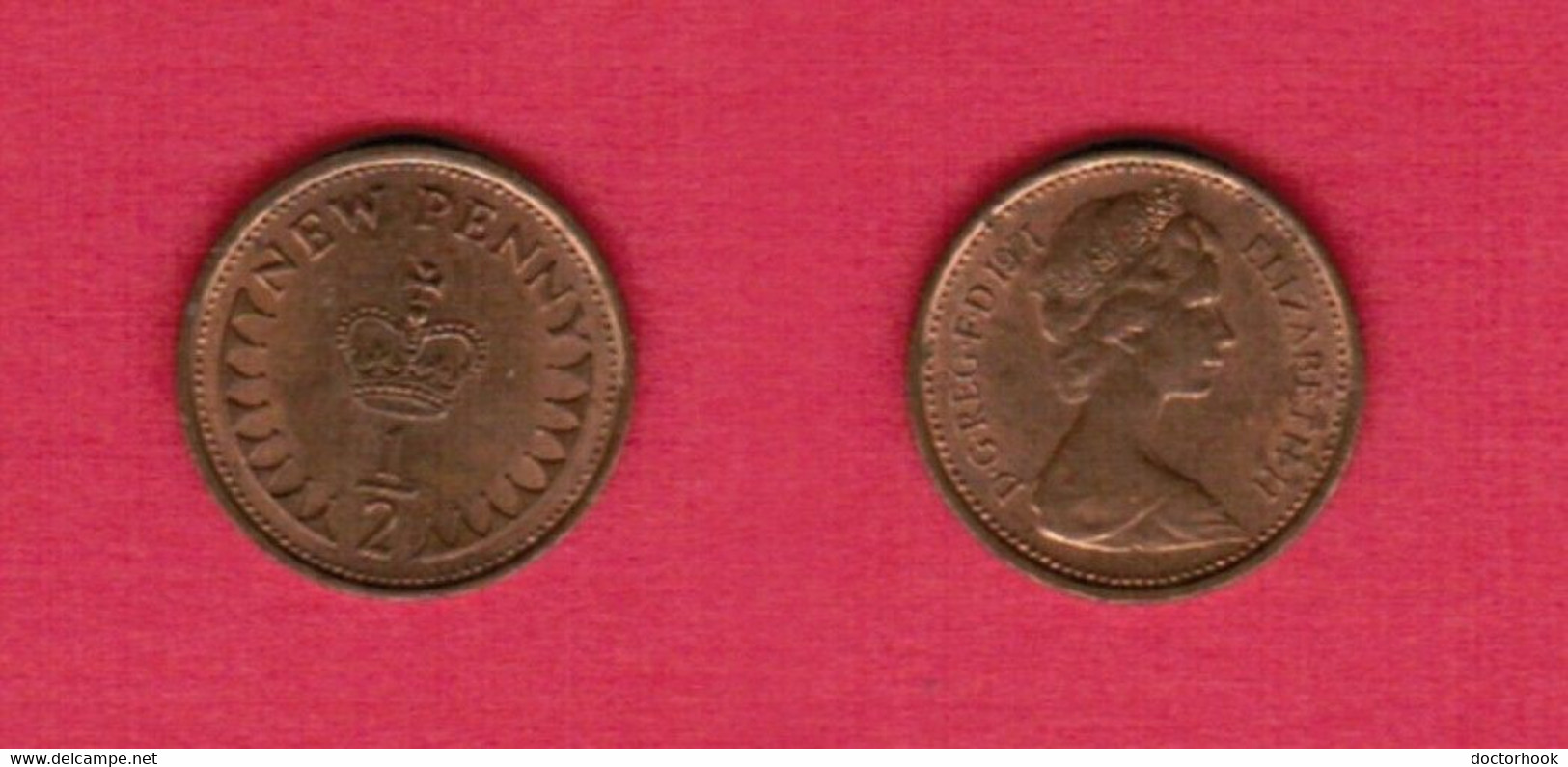 GREAT BRITAIN  1/2 NEW PENNY 1971 (KM # 914) #6870 - 1/2 Penny & 1/2 New Penny