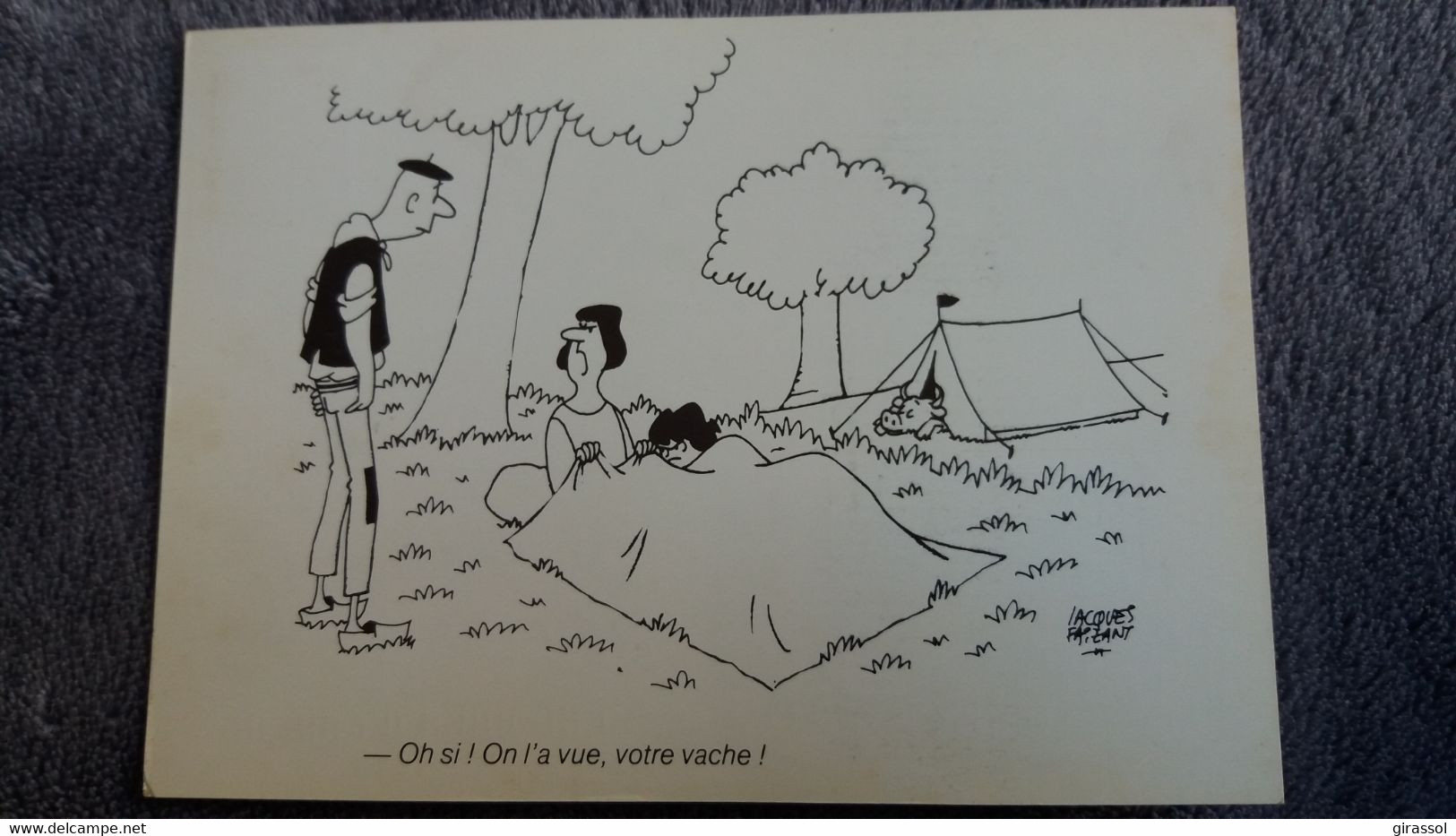 CPM ILLUSTRATEUR JACQUES FAIZANT  CAMPING ON L A VUE VOTRE VACHE ED MEDIATEC STANDING  1986 - Faizant