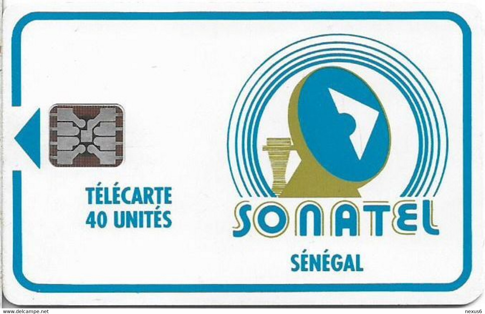 Senegal - Sonatel - Logo - 40Units, SC5, Cn.43602 White Embossed, Without Hole, Used - Sénégal