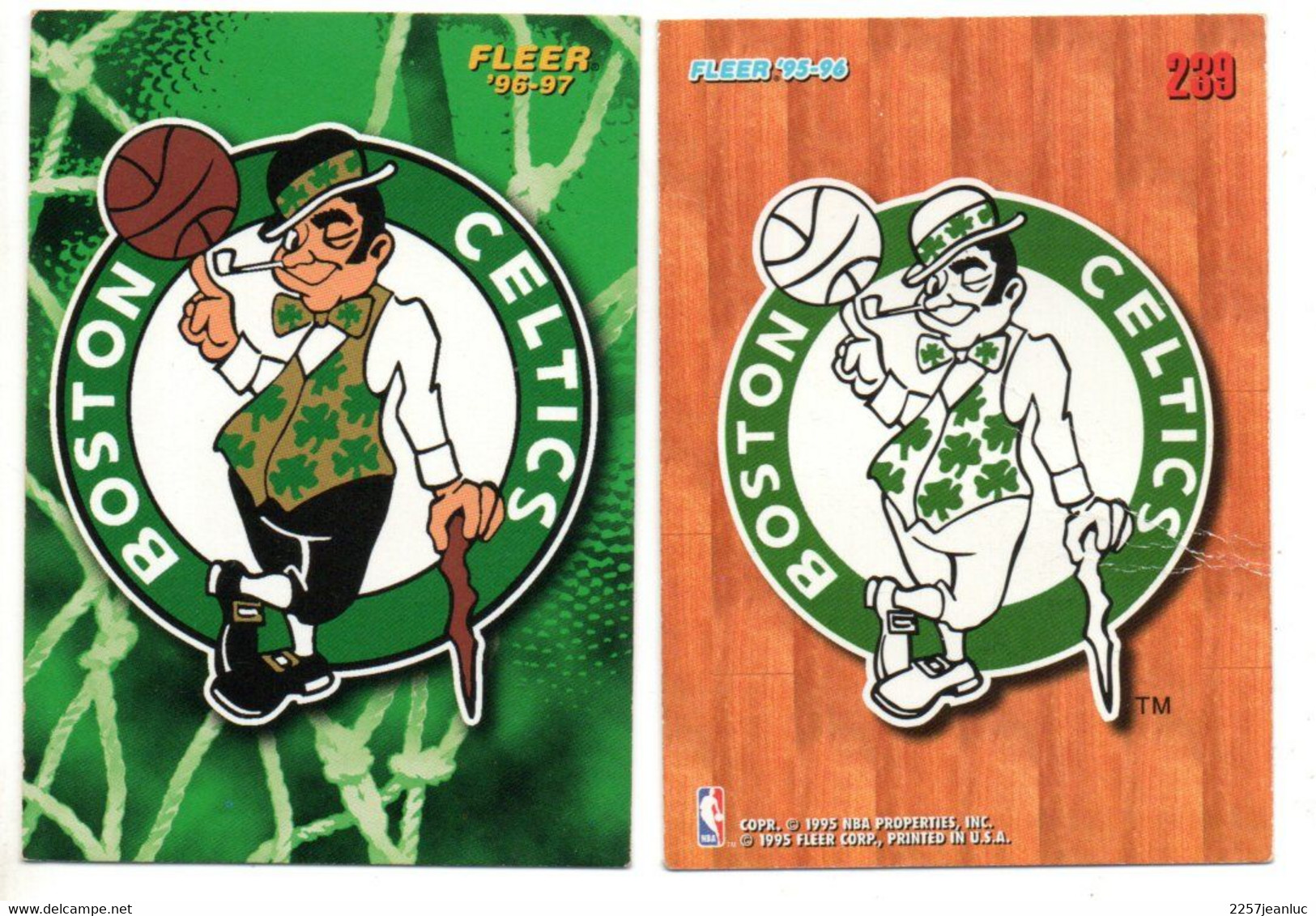 2 Cartes Pamini Club Basket Ball *  N;239 Et 152 Boston Celtics  * Fleer 1995/1996  & 1996/1997 USA - Baloncesto