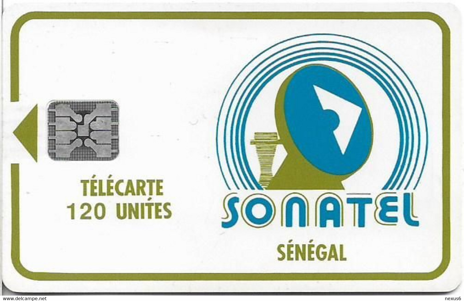 Senegal - Sonatel - Logo - 120Units, SC5, Cn.38161 White Embossed, No Hole, Used - Senegal