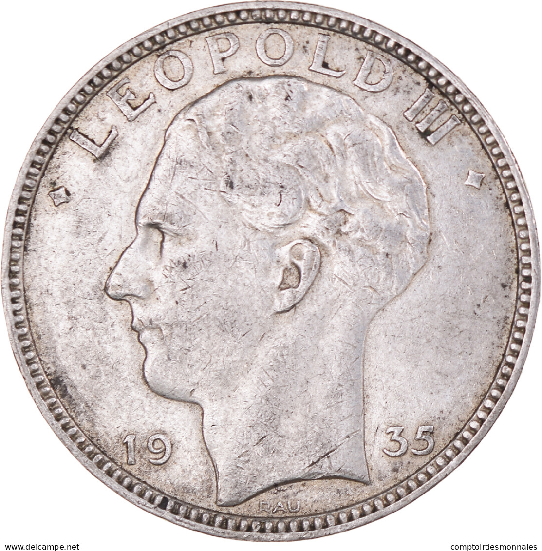 Monnaie, Belgique, Leopold III, 20 Francs, 20 Frank, 1935, TTB, Argent, KM:105 - 20 Frank