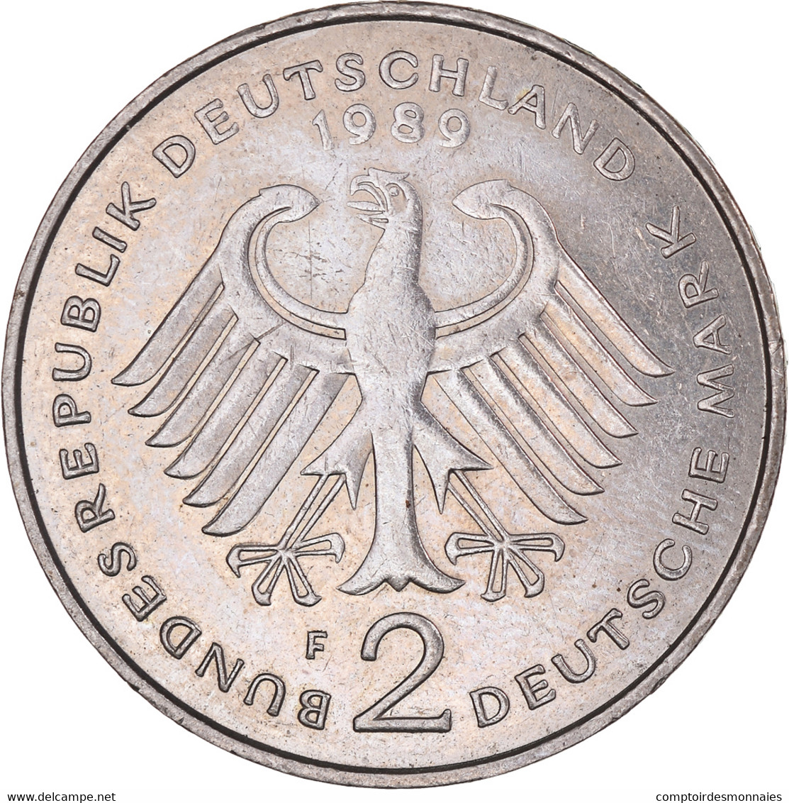 Monnaie, République Fédérale Allemande, 2 Mark, 1989, Stuttgart, TTB+ - 2 Marcos