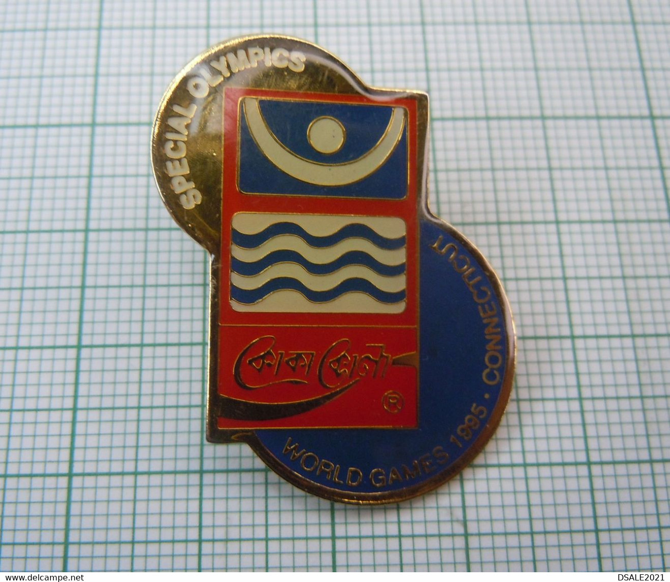 Special Olympics 1995 World Games Swim Swimming Bangladesh COCA-COLA, Coca-Cola Sponsor Lapel Pin Badge (ds786) - Natation