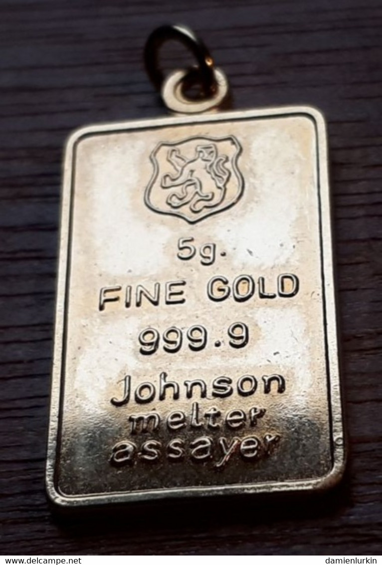 PENDENTIF CMIS IMITATION 5G. FINE GOLD 999.9 JOHNSON MELTER ASSAYER +/-13/22MM POIDS 2.2GR - Anhänger