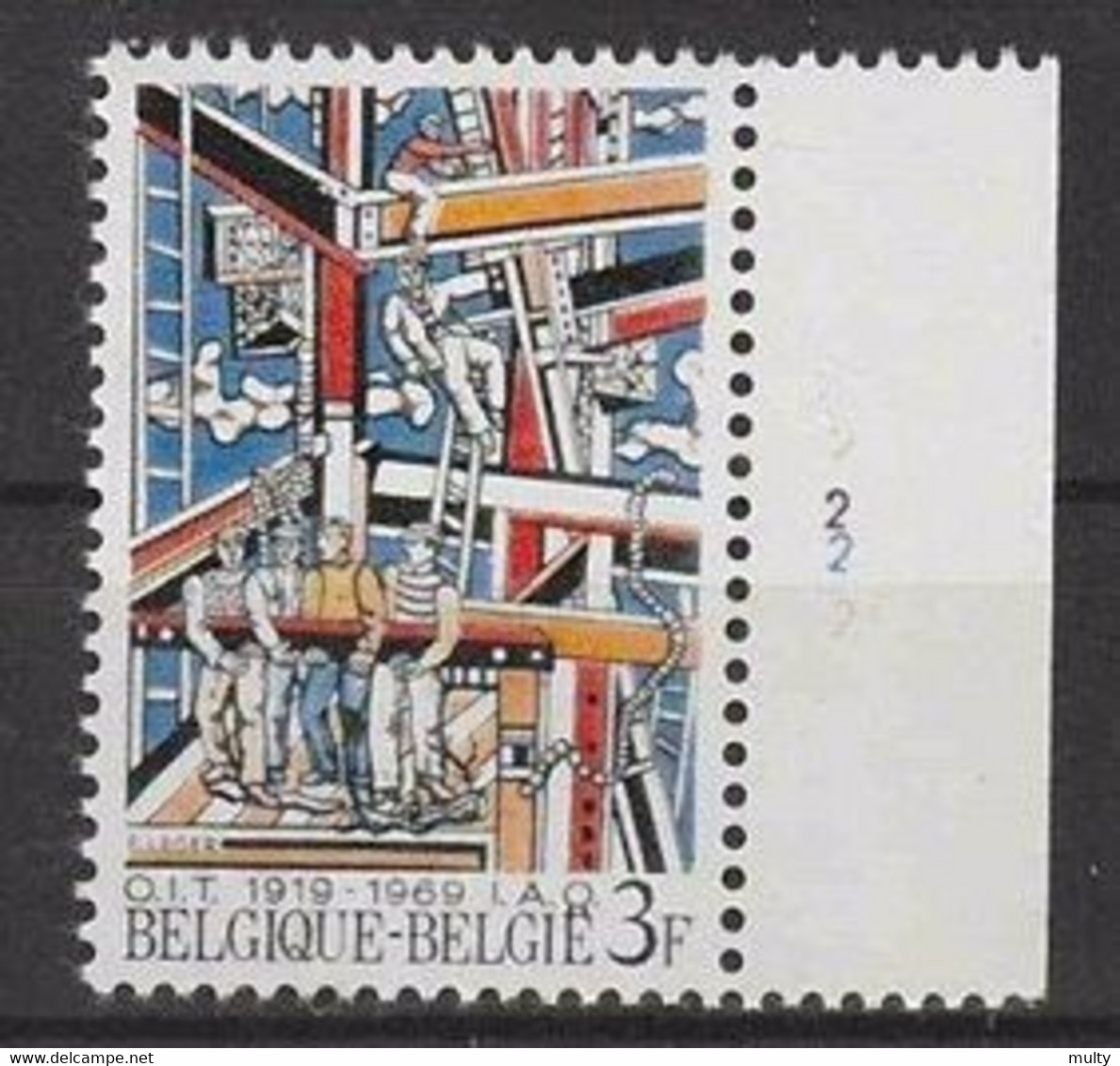 Belgie OCB 1497 ** MNH Met Plaatnummer 2. - 1961-1970