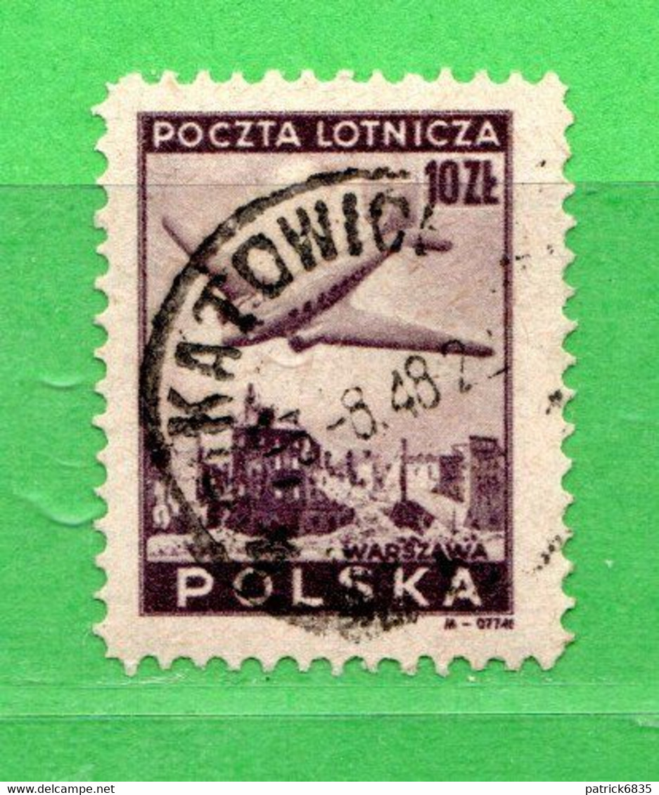 (Us.5) POLONIA ° - AIRMAIL - 1946 - AVION Sur VARSOVIE.  Yv. 11. Oblitéré Come Scansione - Gebruikt