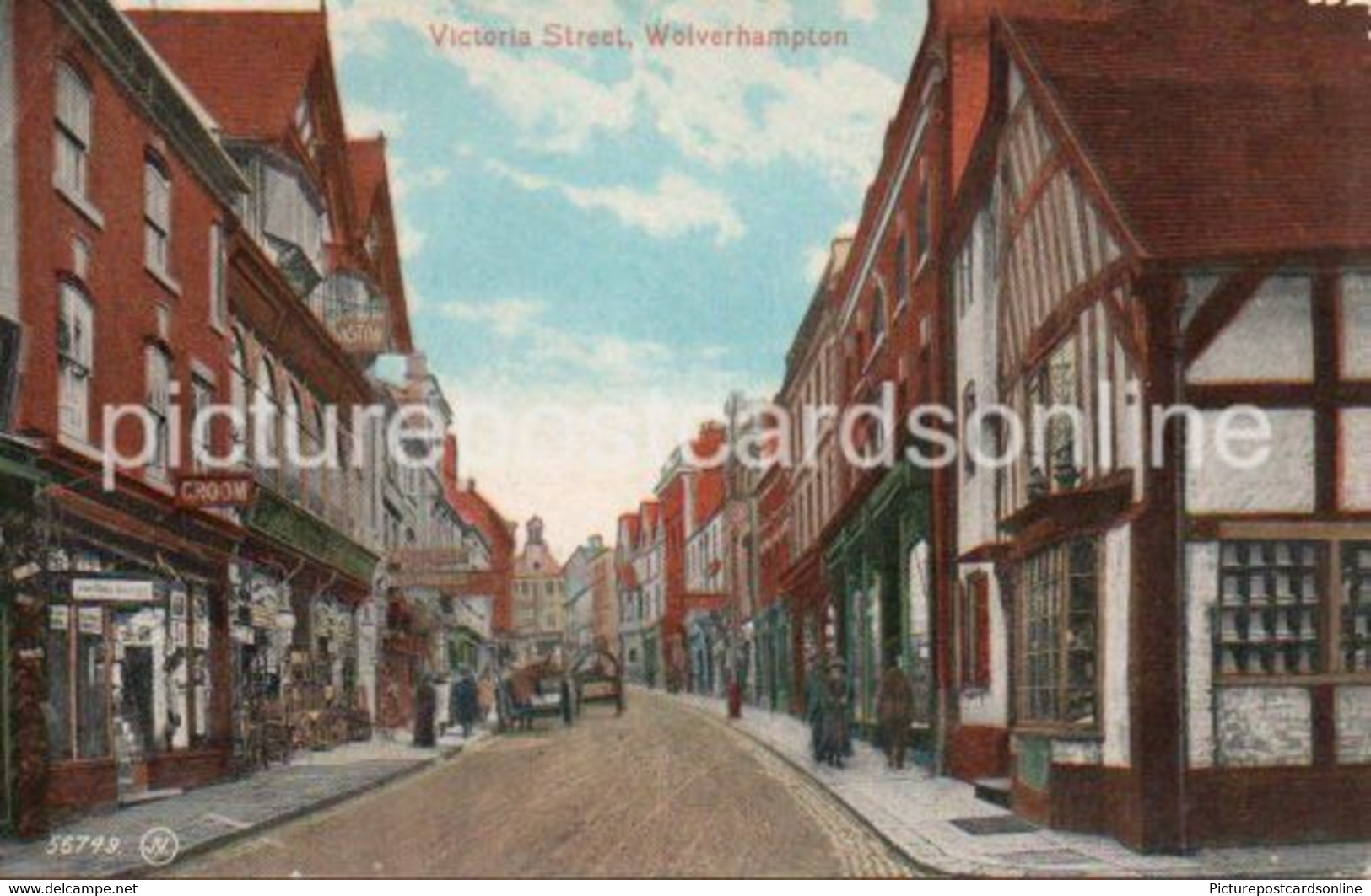 WOLVERHAMPTON VICTORIA STREET OLD COLOUR POSTCARD STAFFORDSHIRE - Wolverhampton