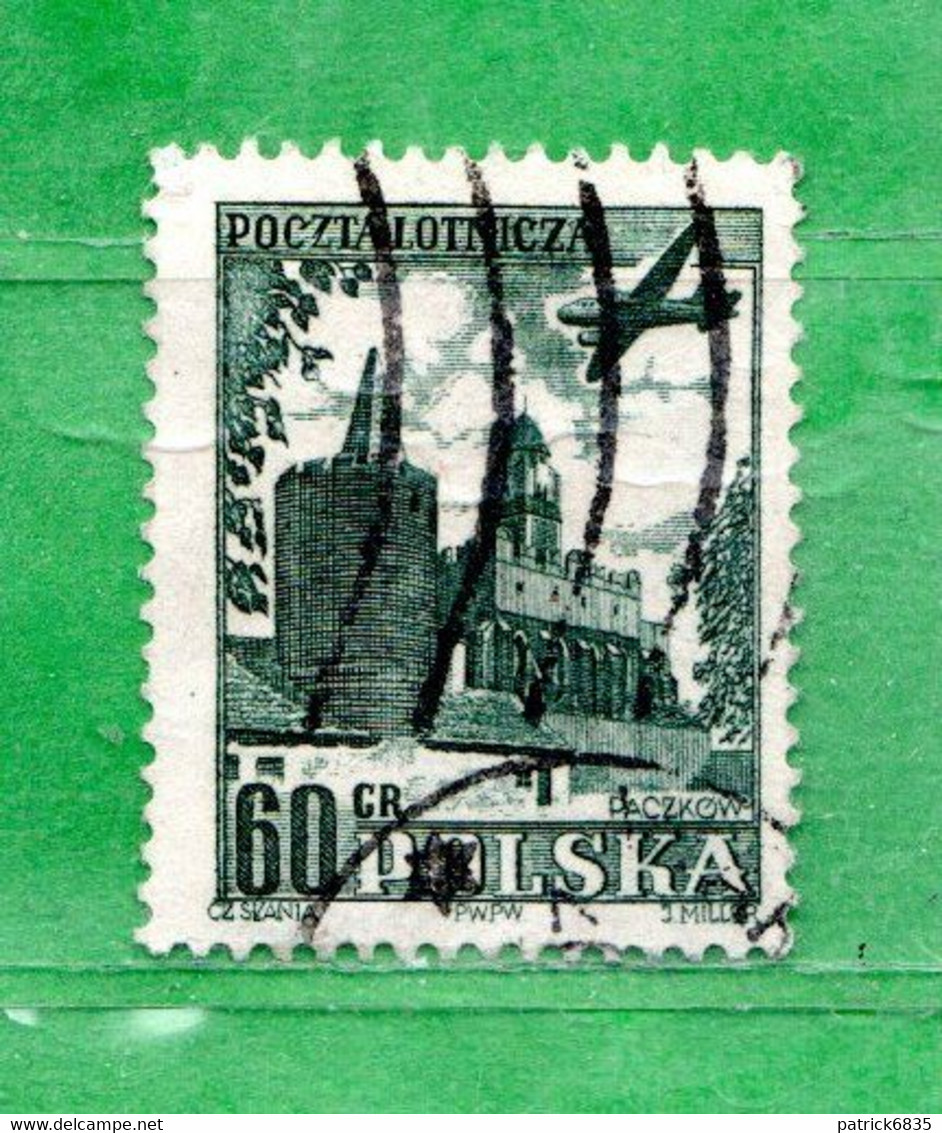 (Us.5) POLONIA ° - AIRMAIL - 1954 - Villes Diverses.  Yv. 34.  Oblitéré Come Scansione - Used Stamps