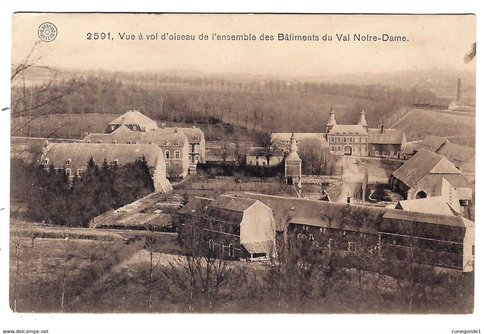 CPA  Vue à Vol D'oiseau De L'ensemble Des Bâtiments Du Val Notre-Dame (  Antheit ) Circulée - 2 Scans - Wanze