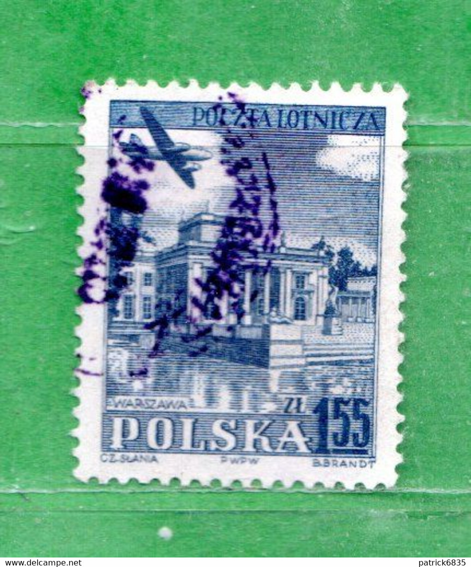 (Us.5) POLONIA ° - AIRMAIL - 1954 - Villes Diverses.  Yv. 38.  Oblitéré Come Scansione - Gebruikt