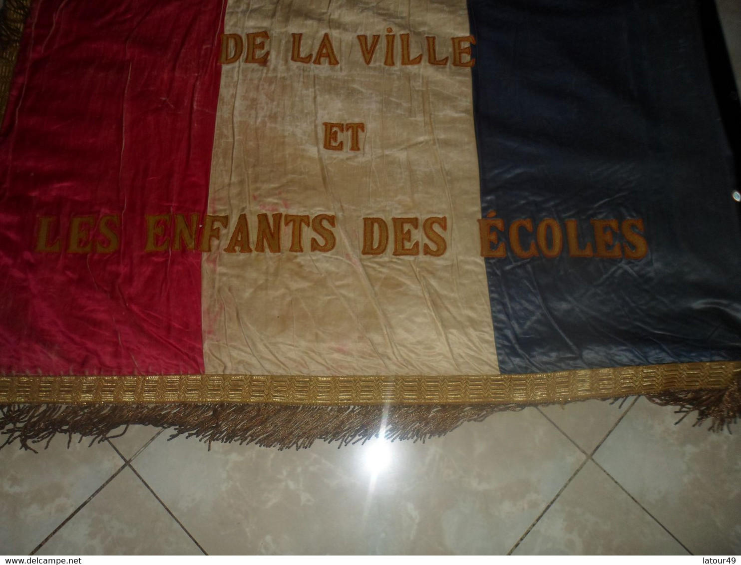 WW1rare Drapeau Union Des Mutiles De Guerre De La Region De Narbonne Offet Par Les Dames Et Enfants Des Ecoles1.20X105 X - Drapeaux