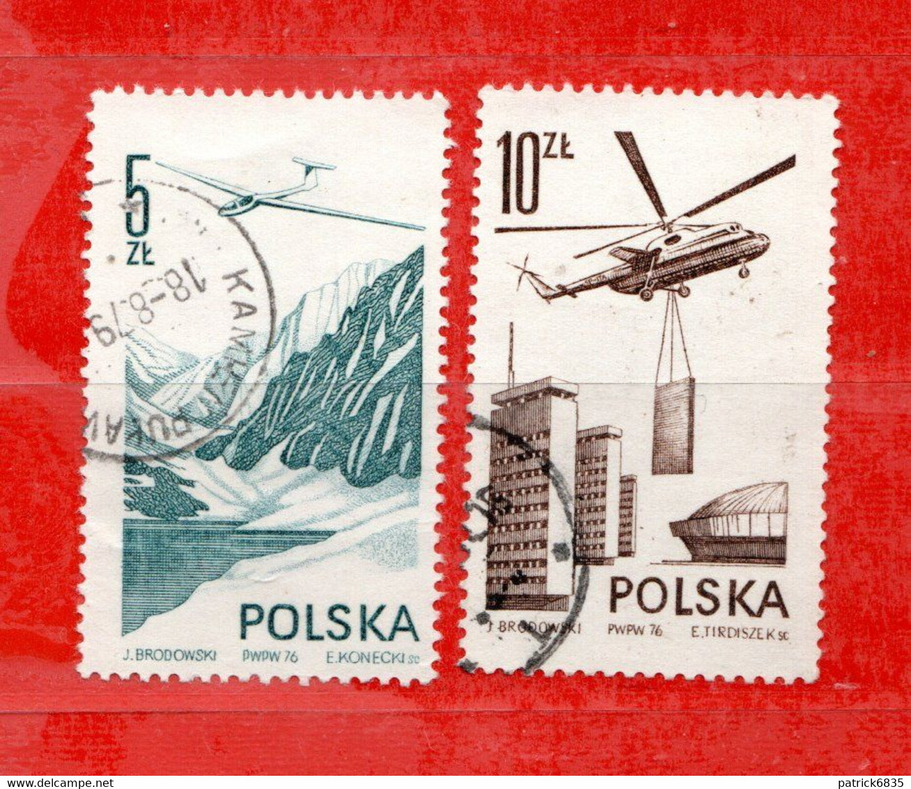 (Us.5) POLONIA ° - AIRMAIL - 1976 - AVIONS.  Yv. 55-56.  Oblitéré Come Scansione - Gebraucht