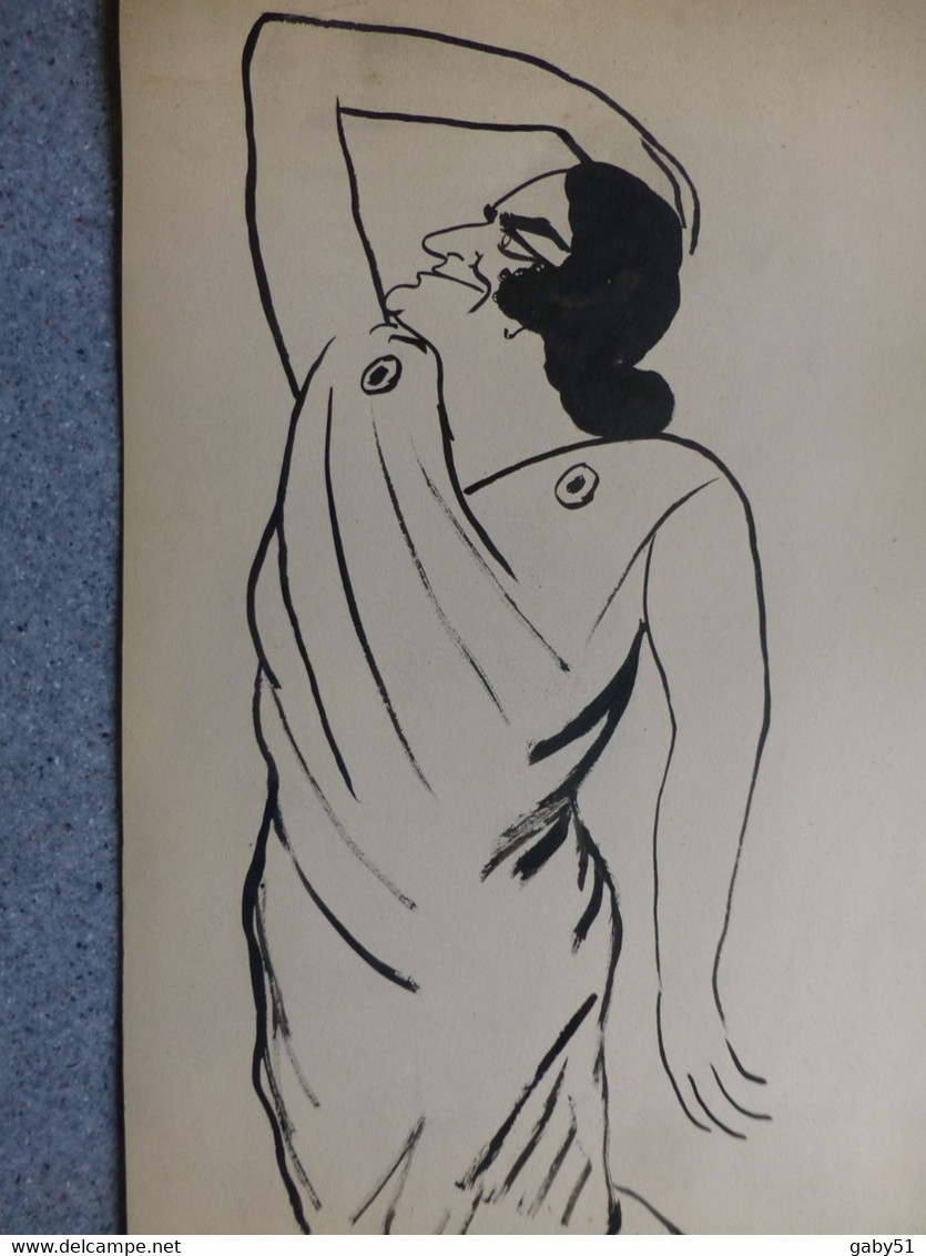 Madeleine ROCH, Comédie Française, Dessin Original De Georges Breitel, Vers 1925, Encre De Chine, UNIQUE ; G 04 - Zeichnungen