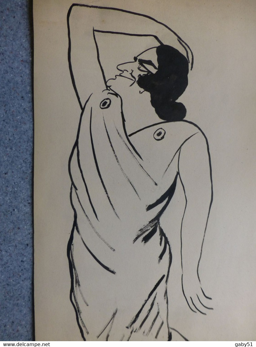 Madeleine ROCH, Comédie Française, Dessin Original De Georges Breitel, Vers 1925, Encre De Chine, UNIQUE ; G 04 - Dessins