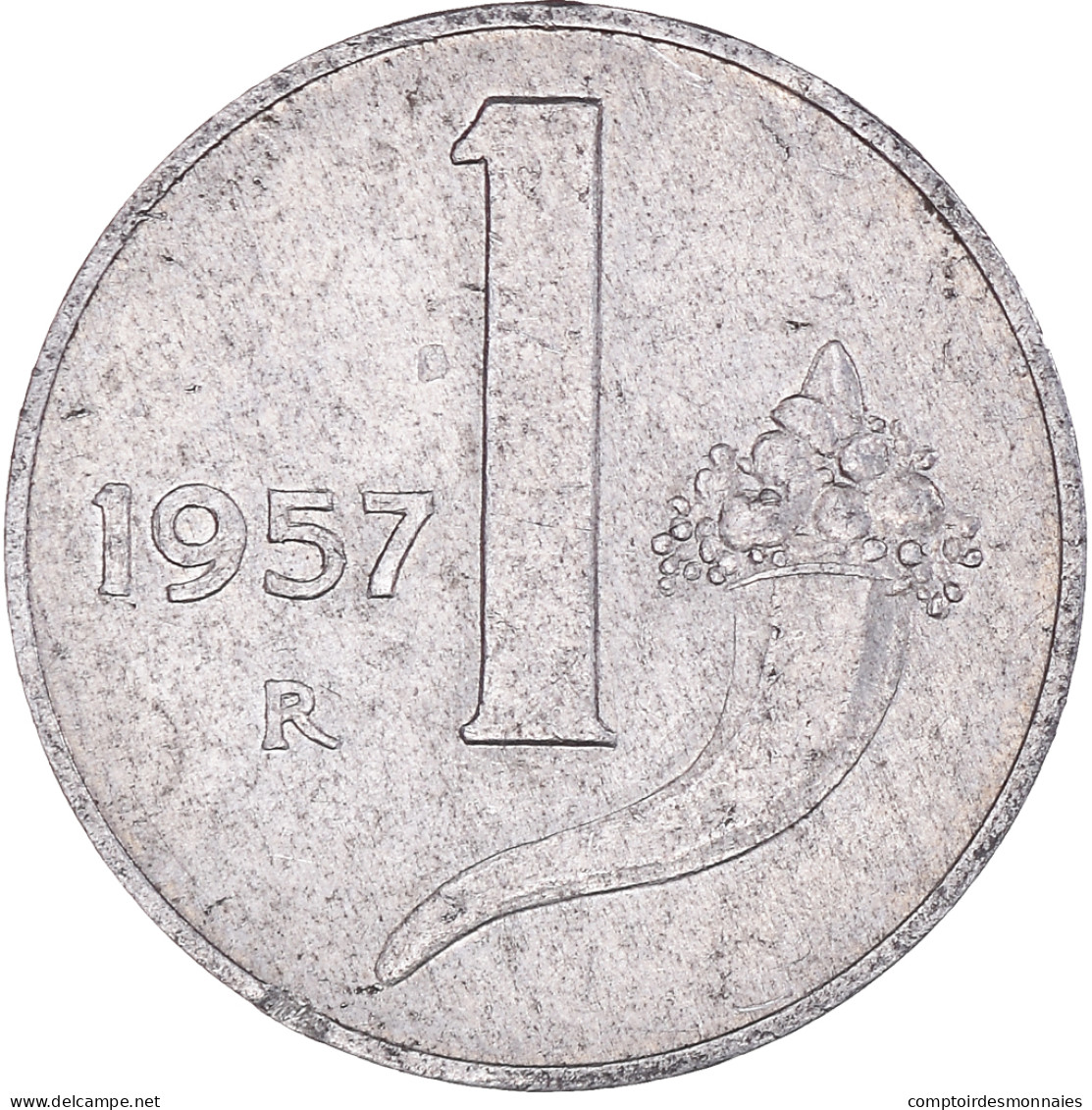 Monnaie, Italie, Lira, 1957, Rome, TB, Aluminium, KM:91 - 1 Lire