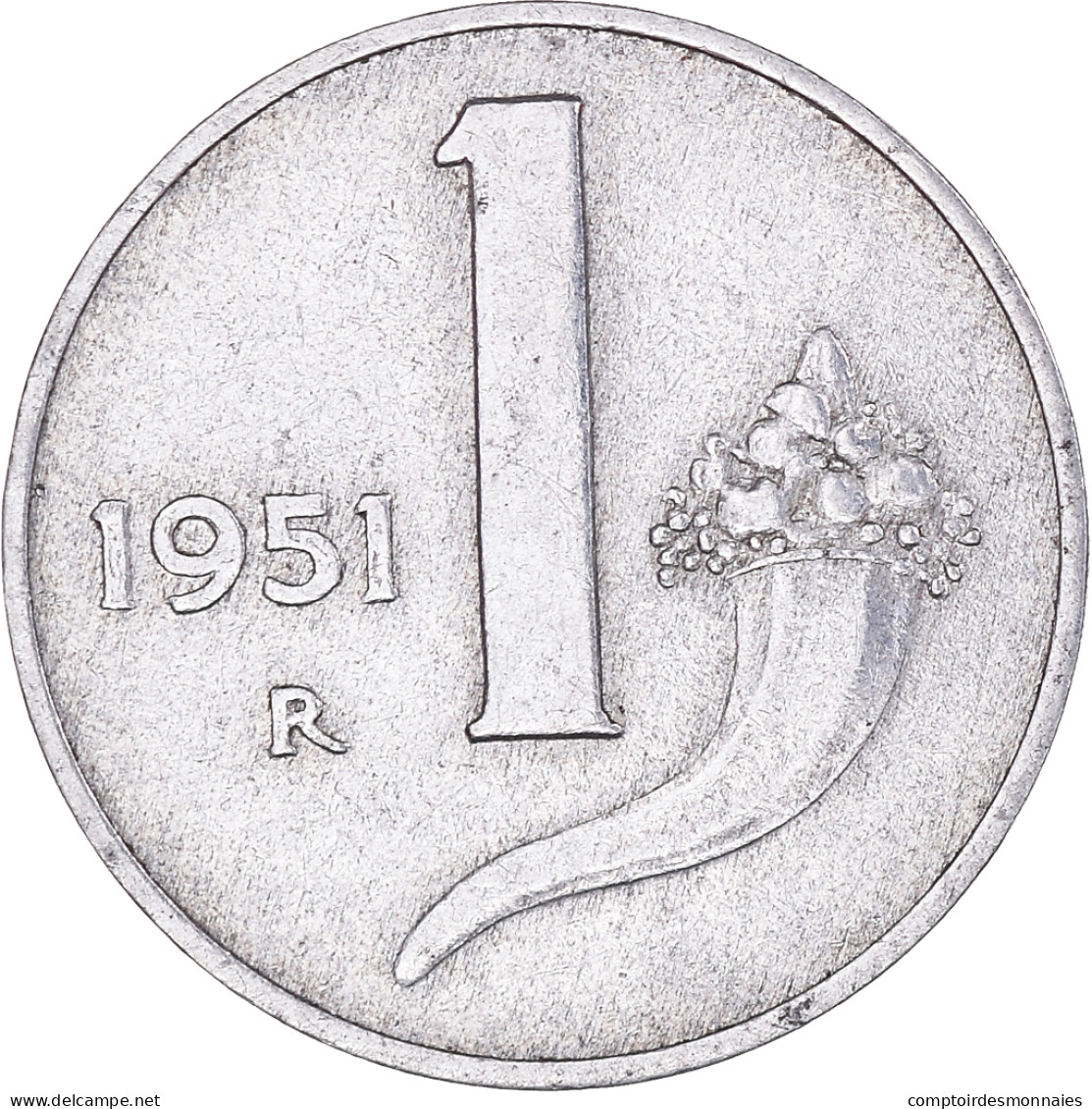 Monnaie, Italie, Lira, 1951, Rome, TTB, Aluminium, KM:91 - 1 Lira