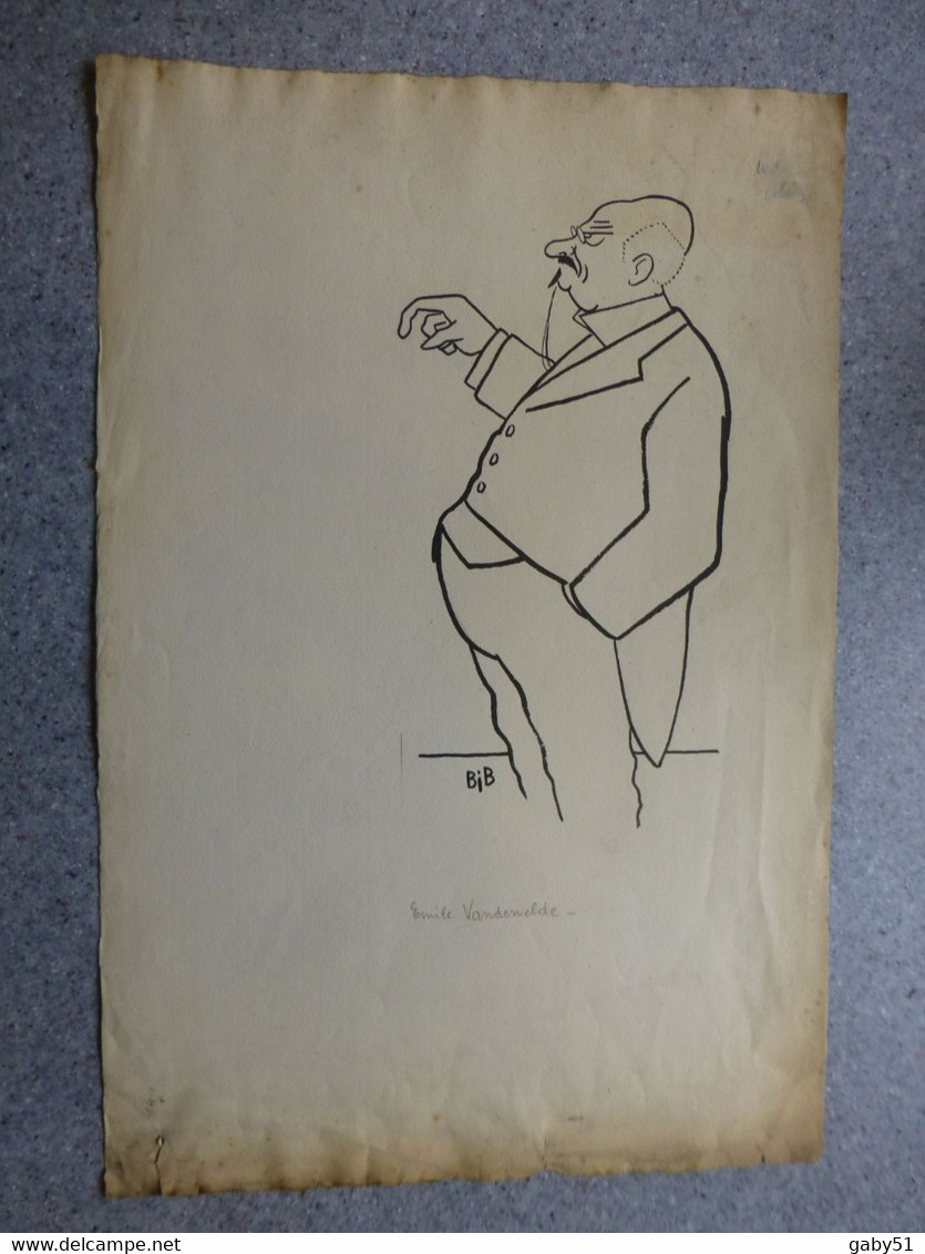 BELGIQUE, Emile VANDERVELDE, Ixelles, Dessin Original De Georges Breitel, Vers 1925, Encre De Chine, UNIQUE ; G 04 - Dibujos