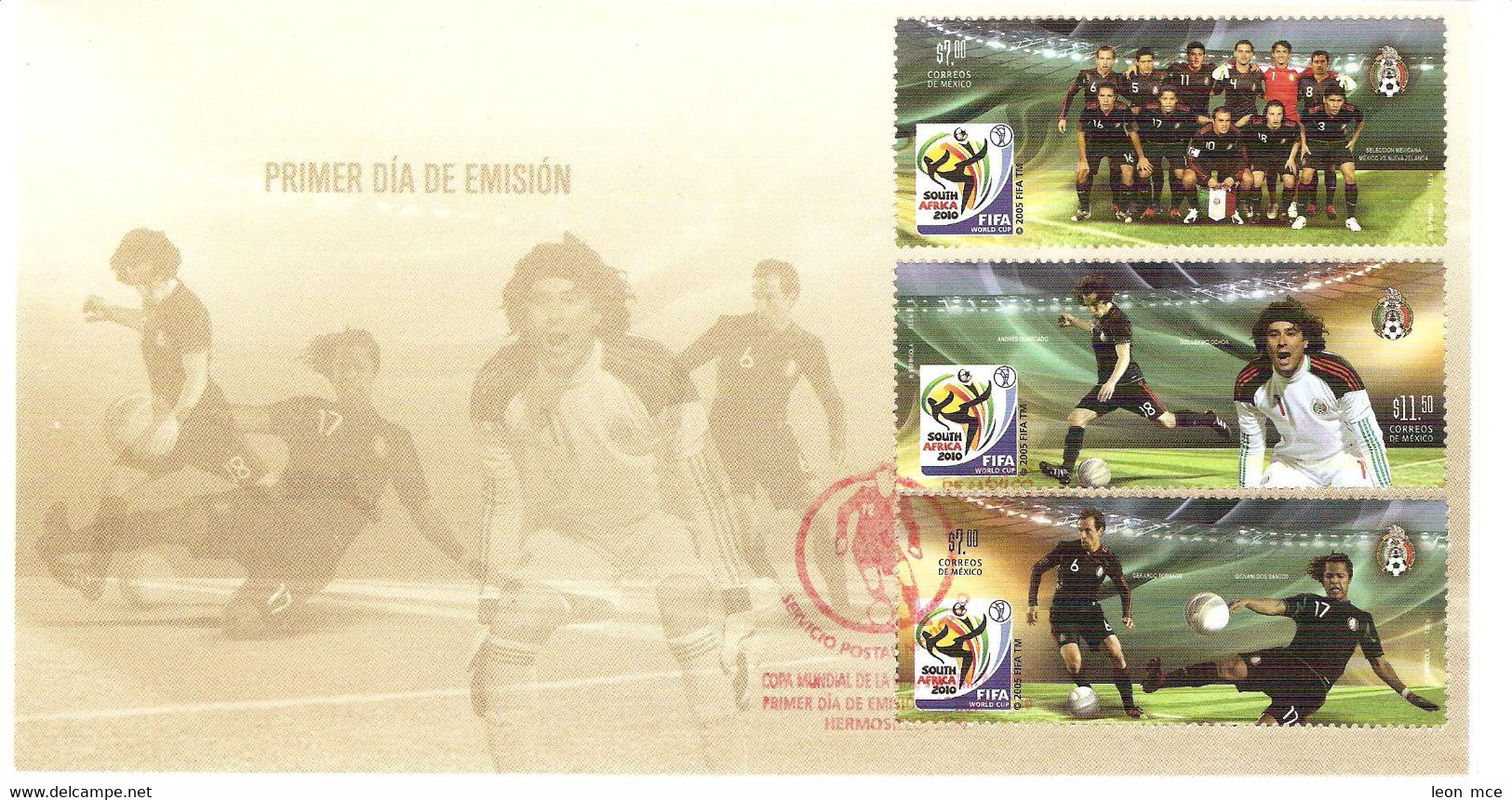 2010 México Copa Mundial D Fútbol Sudafrica SOBRE PRIMER DÍA D EMISION, FDC  Soccer World Cup South Africa Football FIFA - 2010 – Südafrika