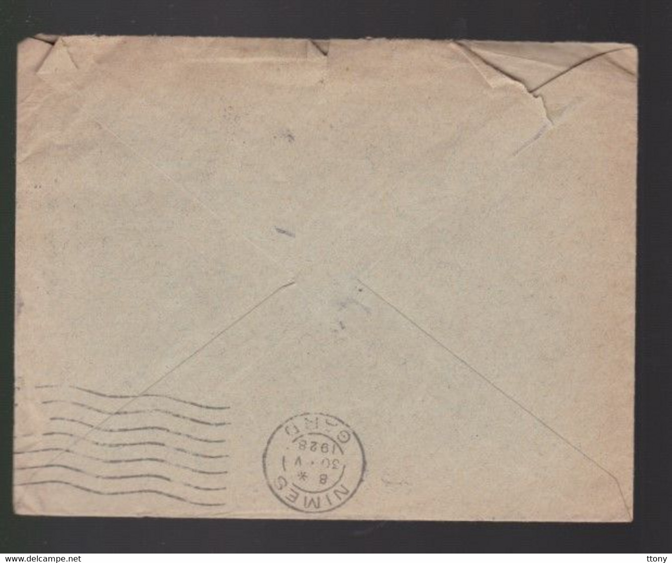Un Timbre  50c Sur Enveloppe    Niamey   Territoire Du Niger Année 1928   Destination  Nîmes Gard - Cartas & Documentos