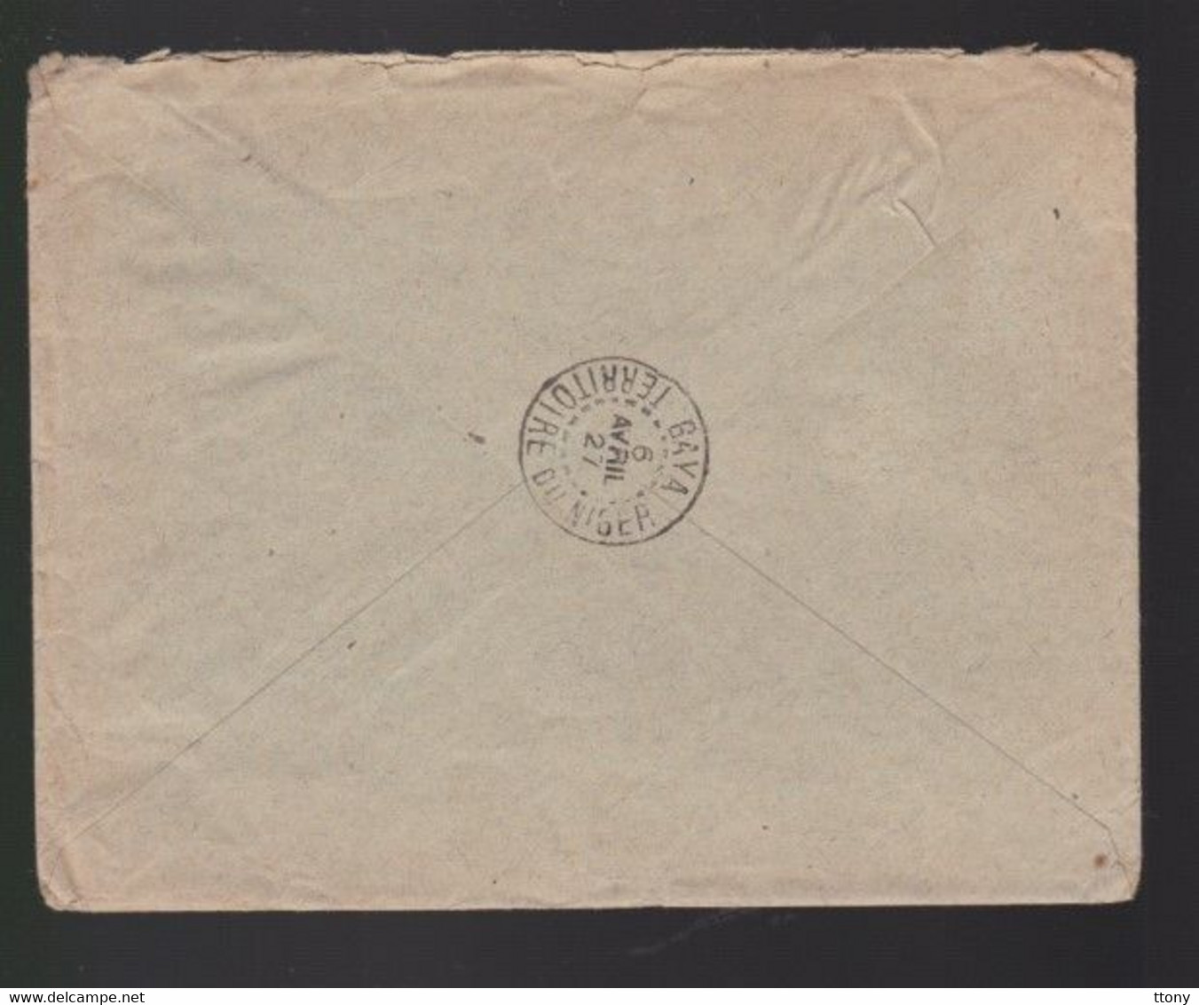 2 Timbres    50 C  Sur Enveloppe    Territoire Du Niger Année 1927   Destination  Nîmes Gard - Cartas & Documentos