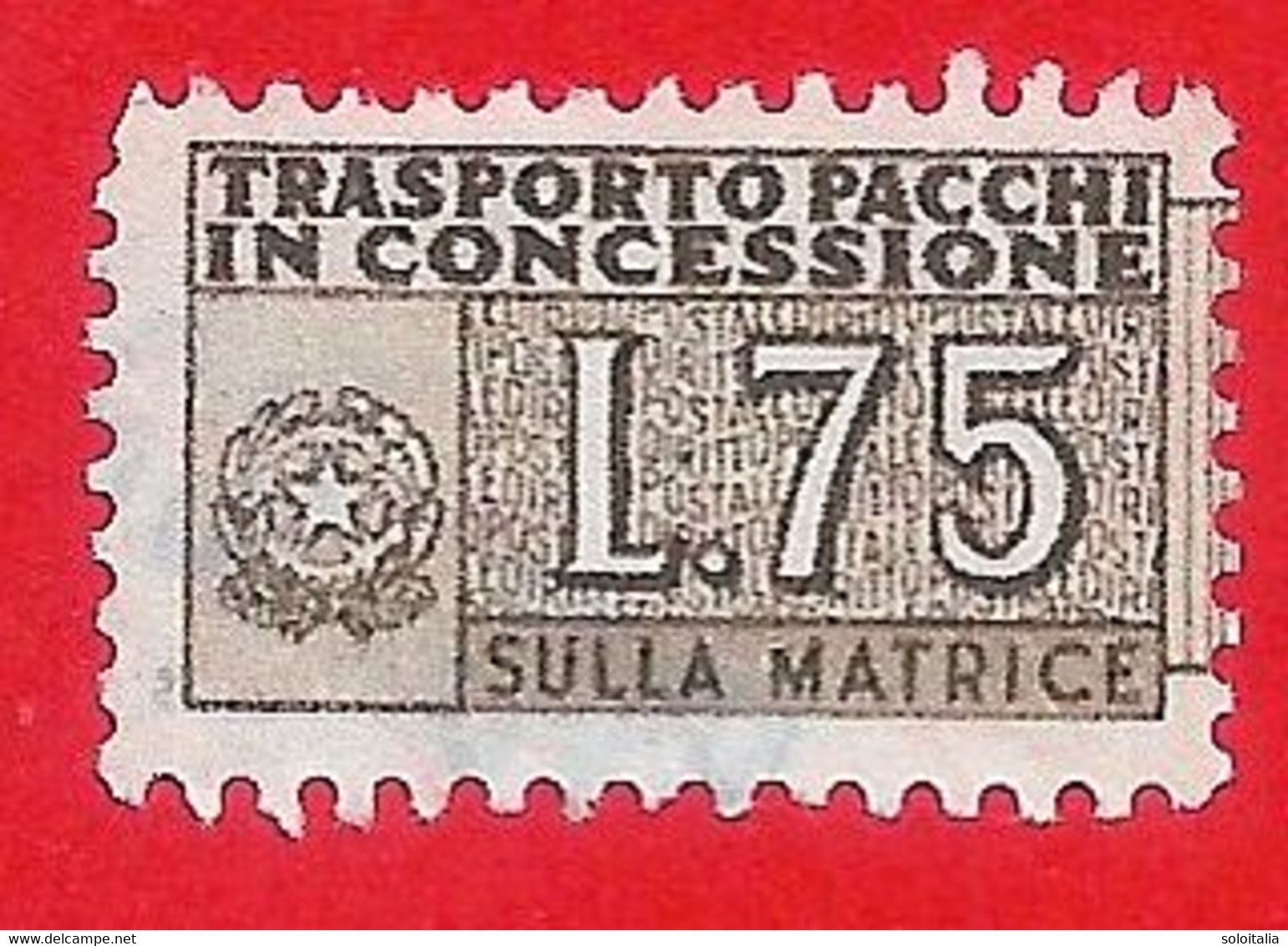 1946/81 (9) Pacchi In Concessione Filigrana Stelle Lire 75 -  Matrice - Pacchi In Concessione