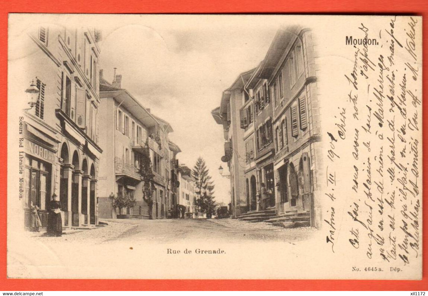 OAB-08 Moudon  Rue De Grenade   Soeurs Rod 4645a Dos Simple. Circulé 1901 - Moudon