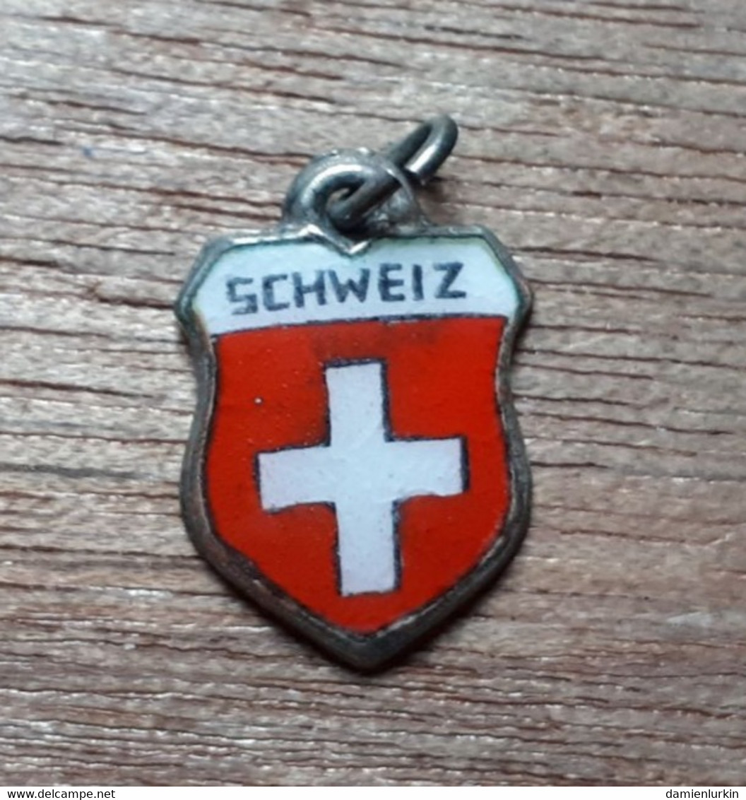 PETIT PENDENTIF SUISSE SCHWEIZ EMAIL ARGENT 800 REU 1.1GR - Pendentifs