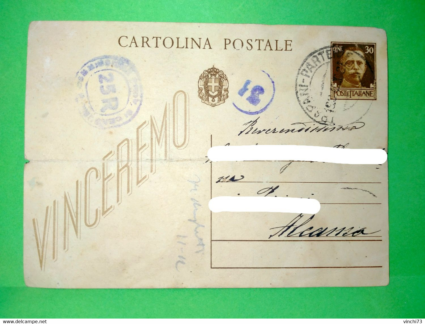 ! - ITALIA -CARTOLINA POSTALE VINCEREMO DEL 1934 - Oorlogspropaganda