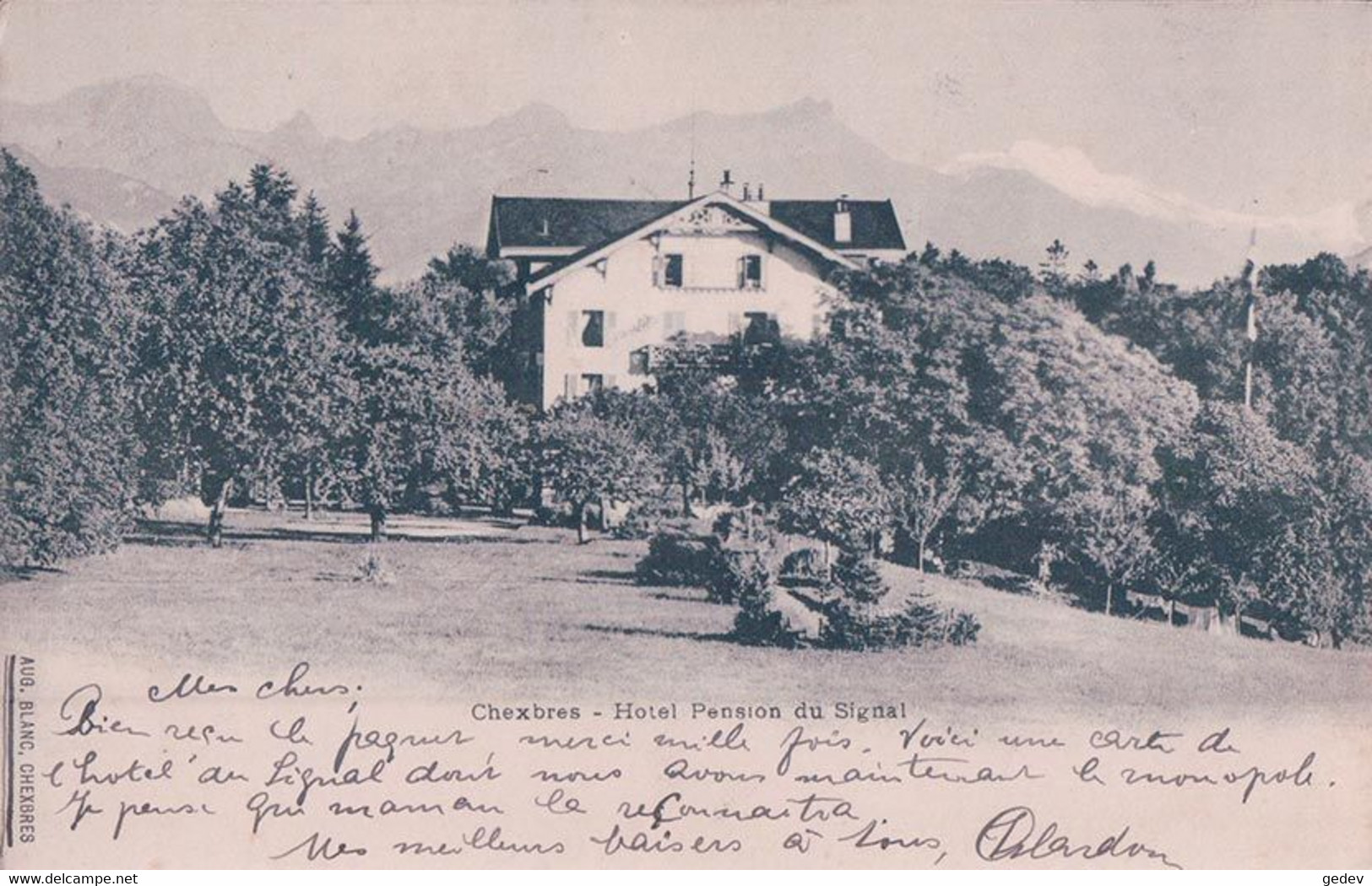 Chexbres VD, Hôtel Pension Du Signal (7.4.1900) - Chexbres